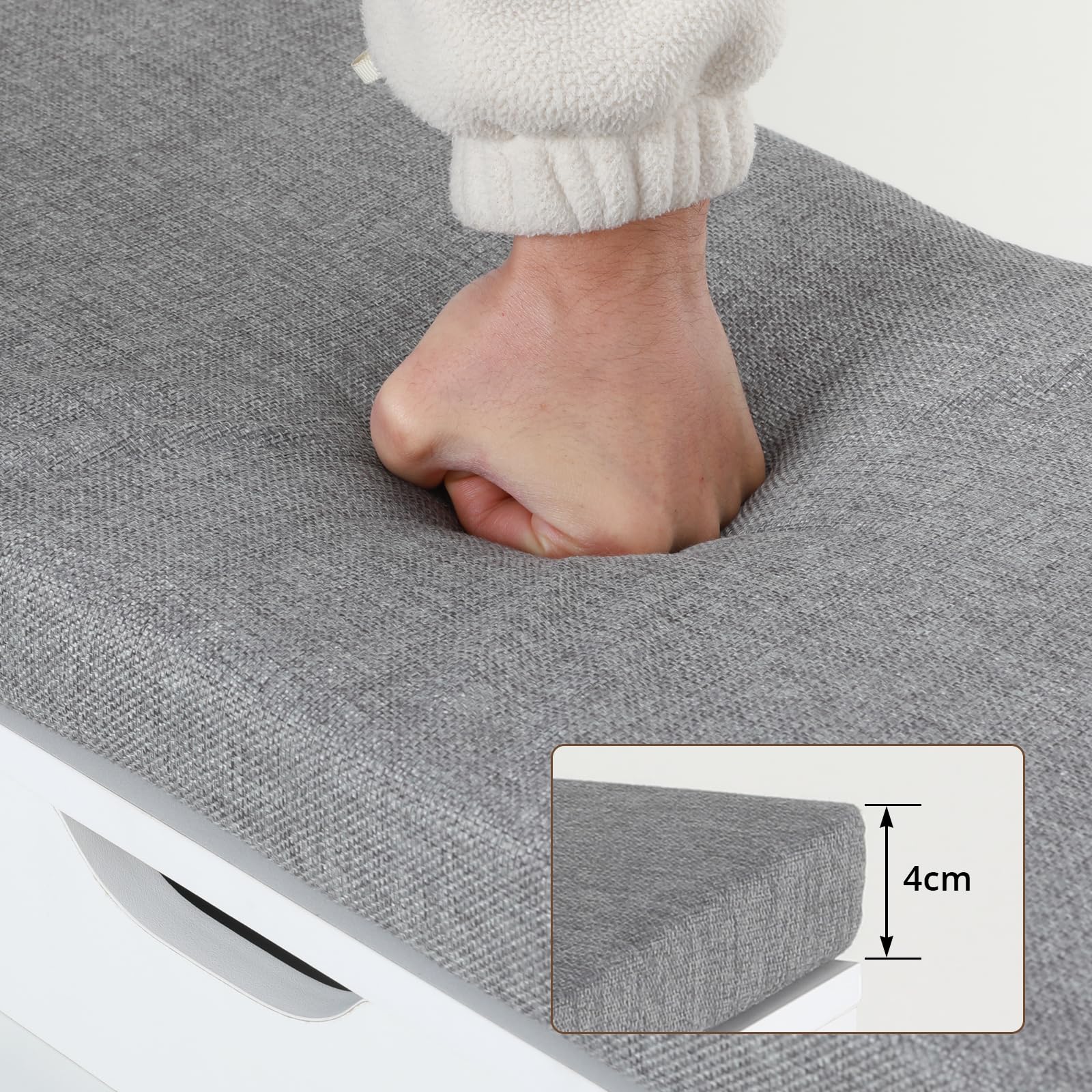 VOWNER Scarpiera Salvaspazio, Scarpiera Ingresso Slim, Panca da Ingresso, Regolabili, Con Scomparti, 100 x 30 x 55 cm, Bianco