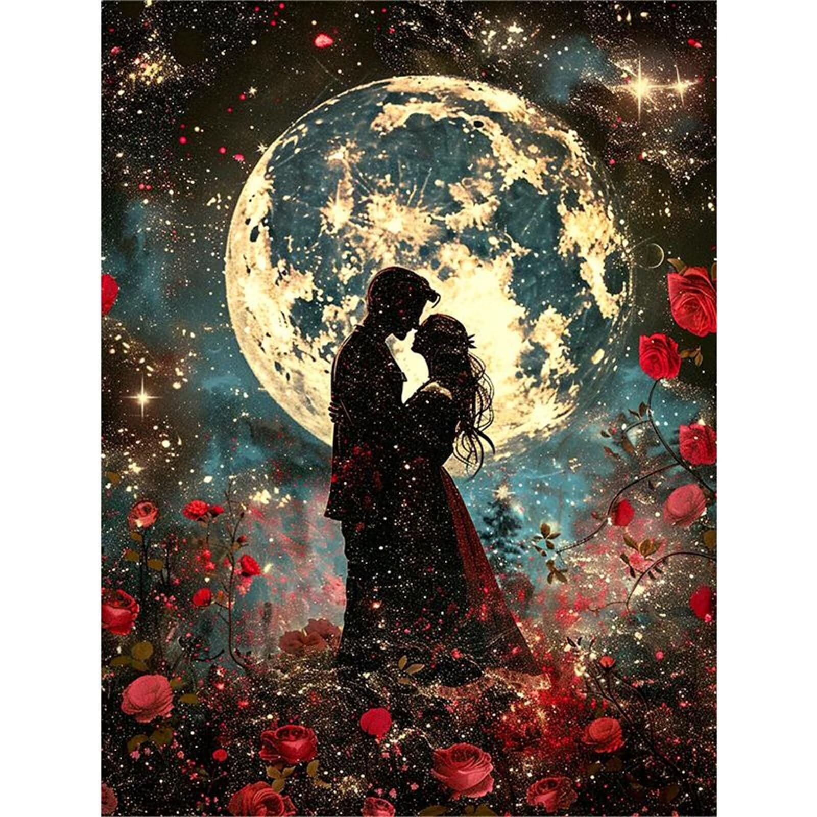 Puzzle 1000 sztuk dla dorosłych, para róż, czerwone puzzle dla dorosłych, wymagające i drażniące mózgi, puzzle dla dorosłych 1000 do dekoracji domu prezenty 75 x 50 cm