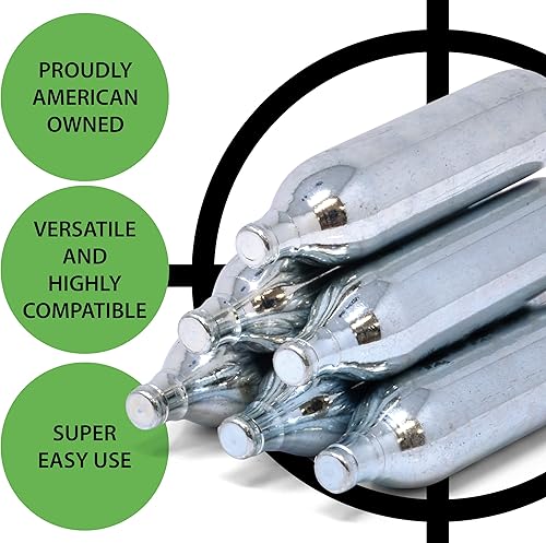 Miniatura 3 de Liss 12 Gram CO2 Cartridges for use with Air Guns, BB Guns, Airsoft Pistols, Paintball Gun Accessories, 25 Count High Grade Cartridge, with Number 1