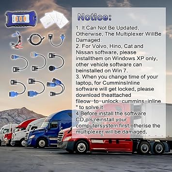 Diesel Laptops for Nexiiq USB Link 3 Diesel Universal Truck Excavator Diagnostic Scanner Tool Wired Edition with Repair Information & Diagnostic Software for Nexiq USB Link 3