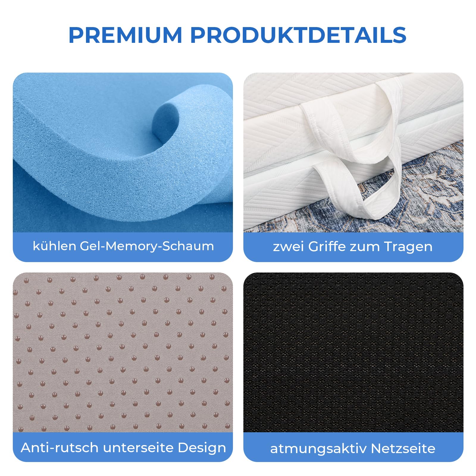 EGO Home Klappmatratze 80x195 Cm - Faltbare Gästematratze H3