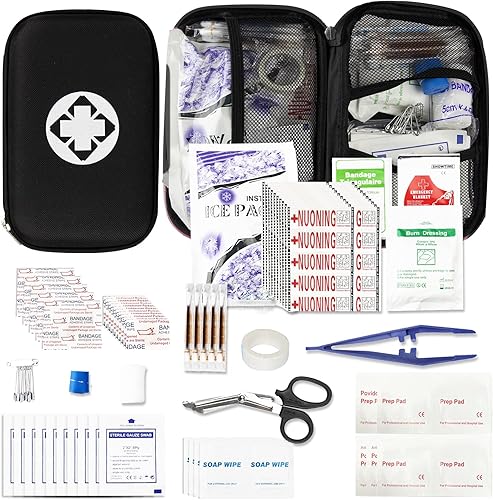 Kit de primeros auxilios de viaje pequeño, 276 piezas, suministros para negocios, juego de emergencia de primeros auxilios, artículos esenciales
