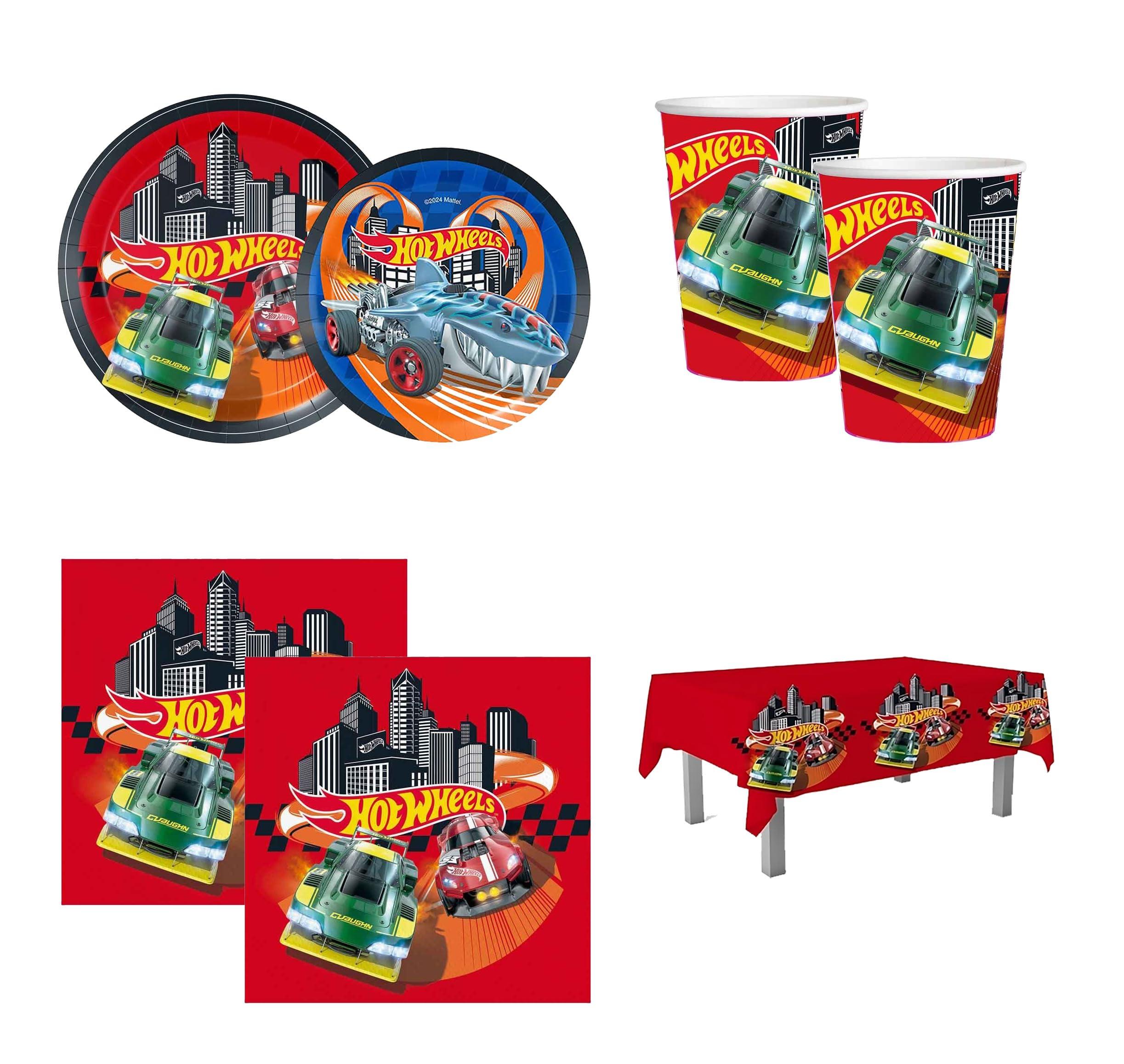 Hmfmdy Set di stoviglie da corsa, 51 pezzi, decorazione per