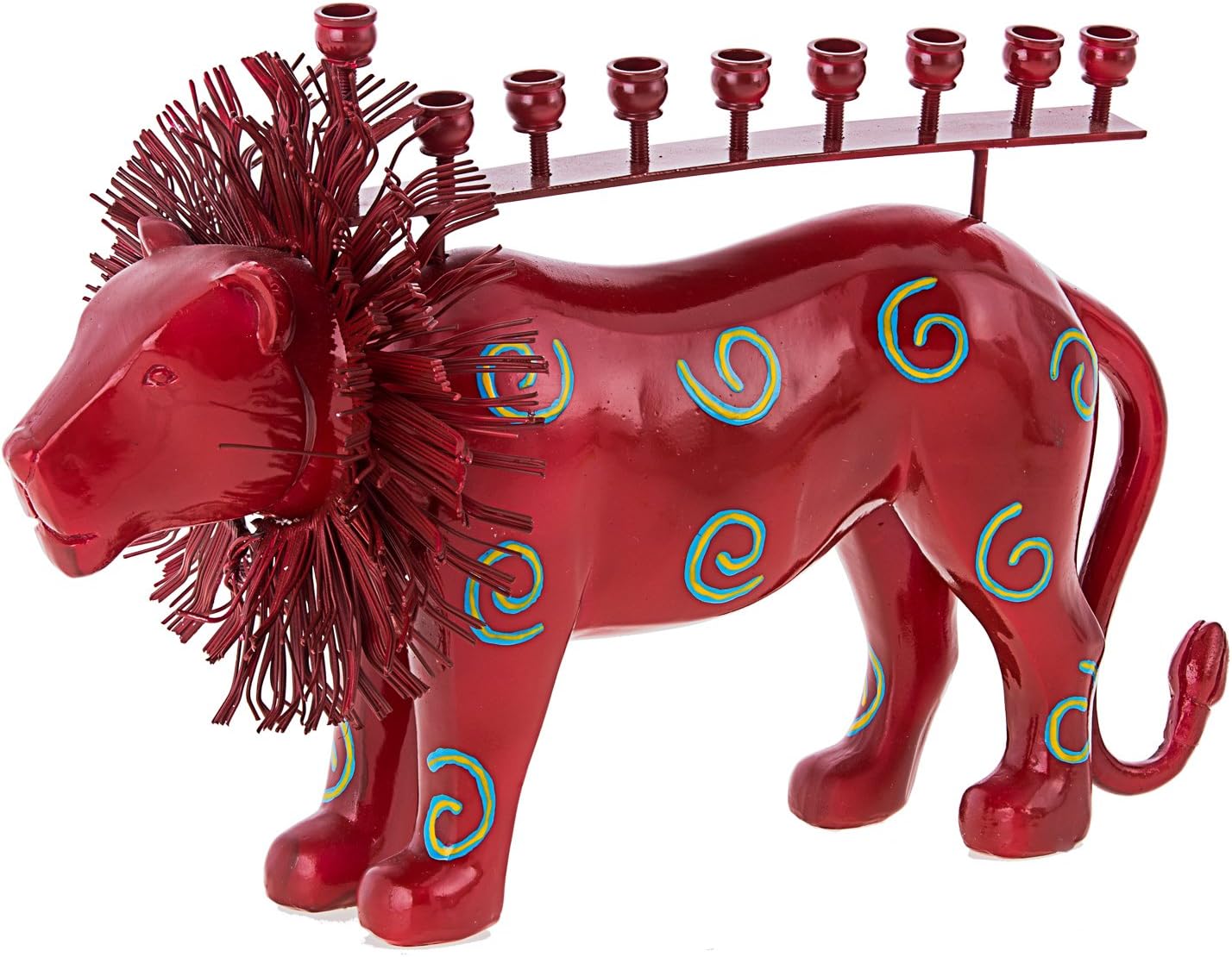 Hanukkah Menorah Hanukkia Lion Design 11" x 5.5" x 8
