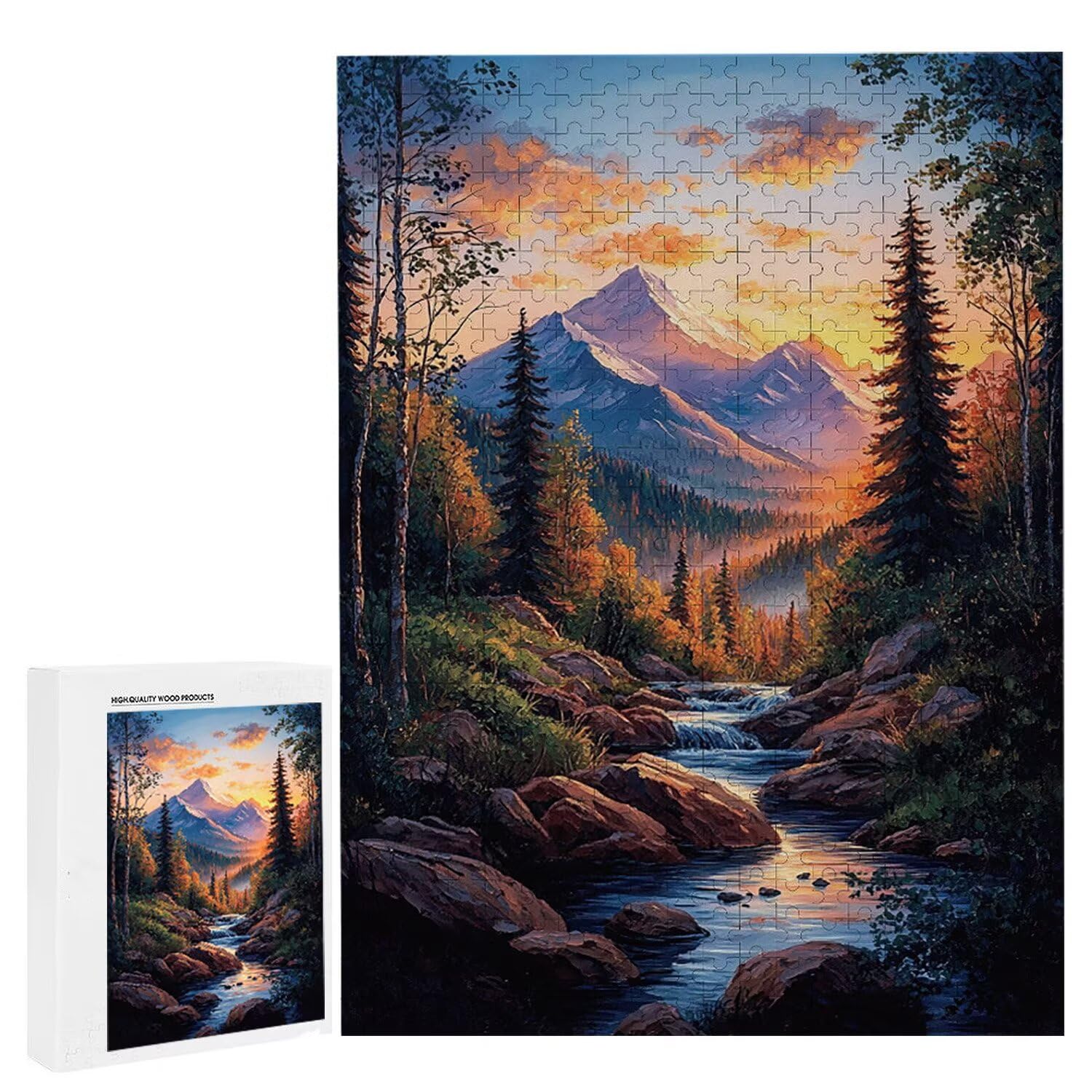 1000 sztuk puzzli, górska rzeka 1000 sztuk puzzli dla dorosłych, prezent rocznicowy, prezent świąteczny, dekoracja domu, zapobieganie degeneracji mózgu u osób starszych v-760