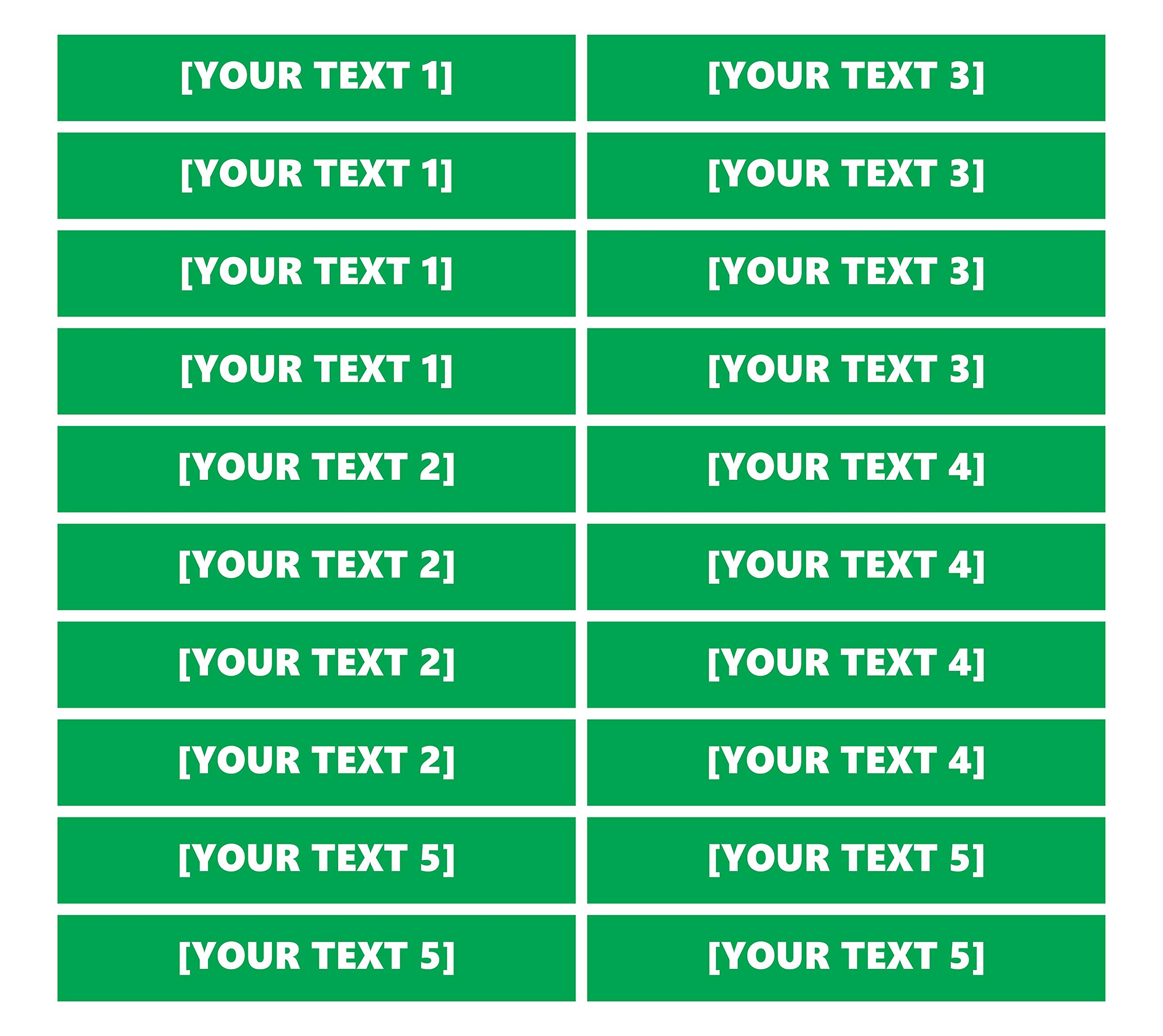 Custom Magnetic Labels by DCM Solutions (Green, 0.75" H x 4.5" W)
