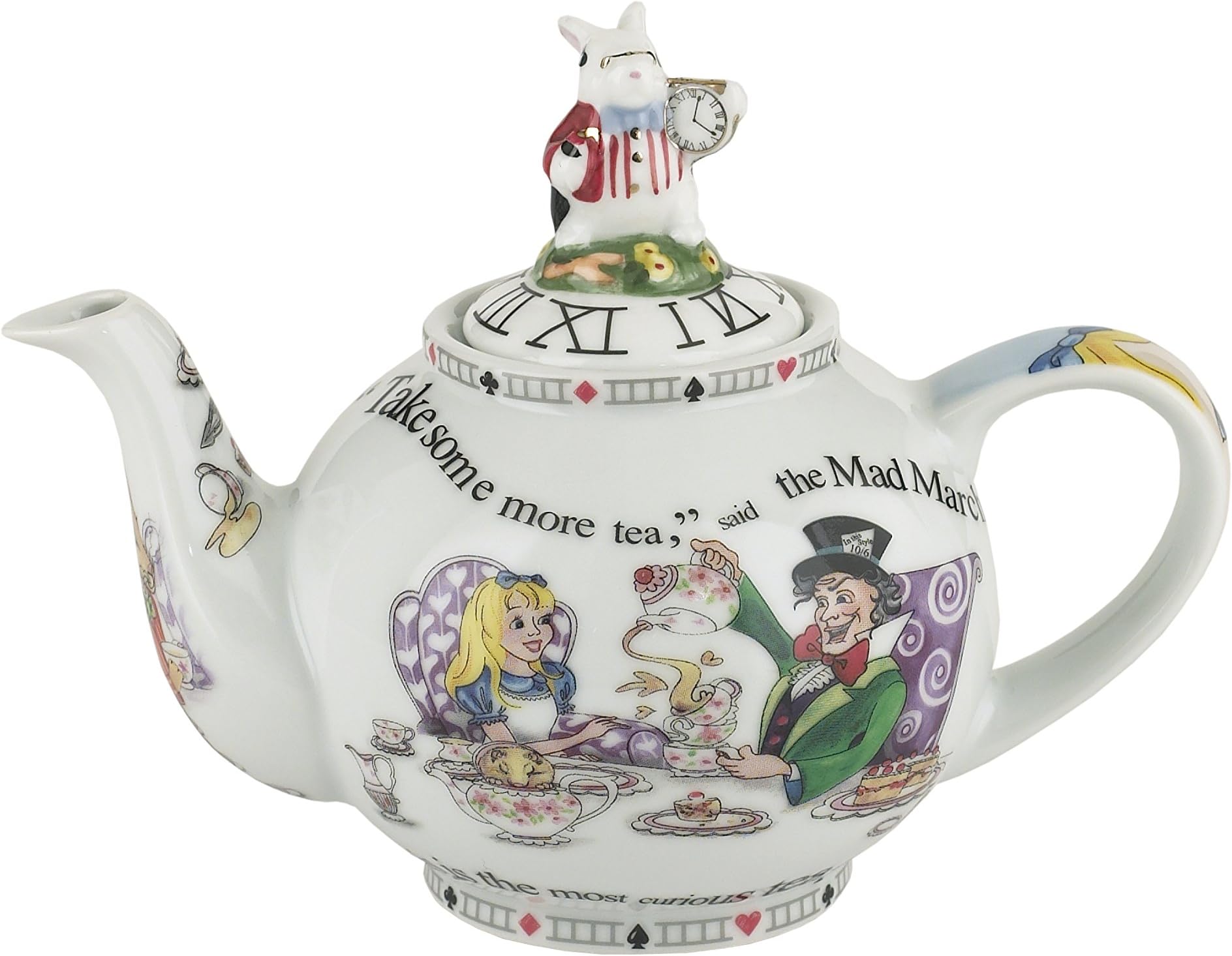 Official Cardew Alice in Wonderland 18oz 2 Cup Ceramic Teapot - Boxed Tea Party