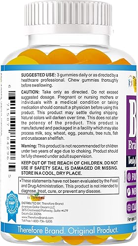 Miniatura 4 de Therefore B.Focus - Gomitas para niños, memoria, atención y apoyo escolar, Omega-3 DHA y EPA potenciador cerebral y vitaminas infantiles para niños
