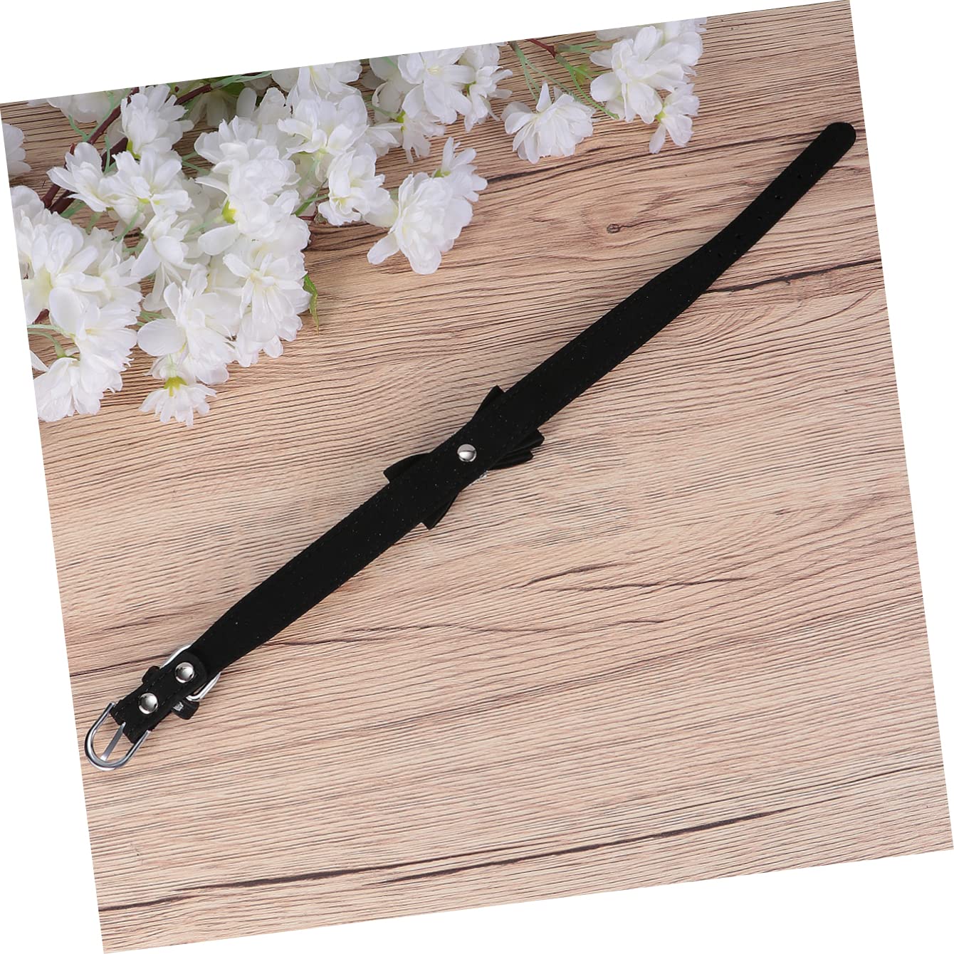 Mipcase 3pezzi Collare Per Animali Domestici Con Fiocco Decorativo Catena Per Collo Pet Resistente Accessorio Elegante Per Cani e Gatti Nero Xl