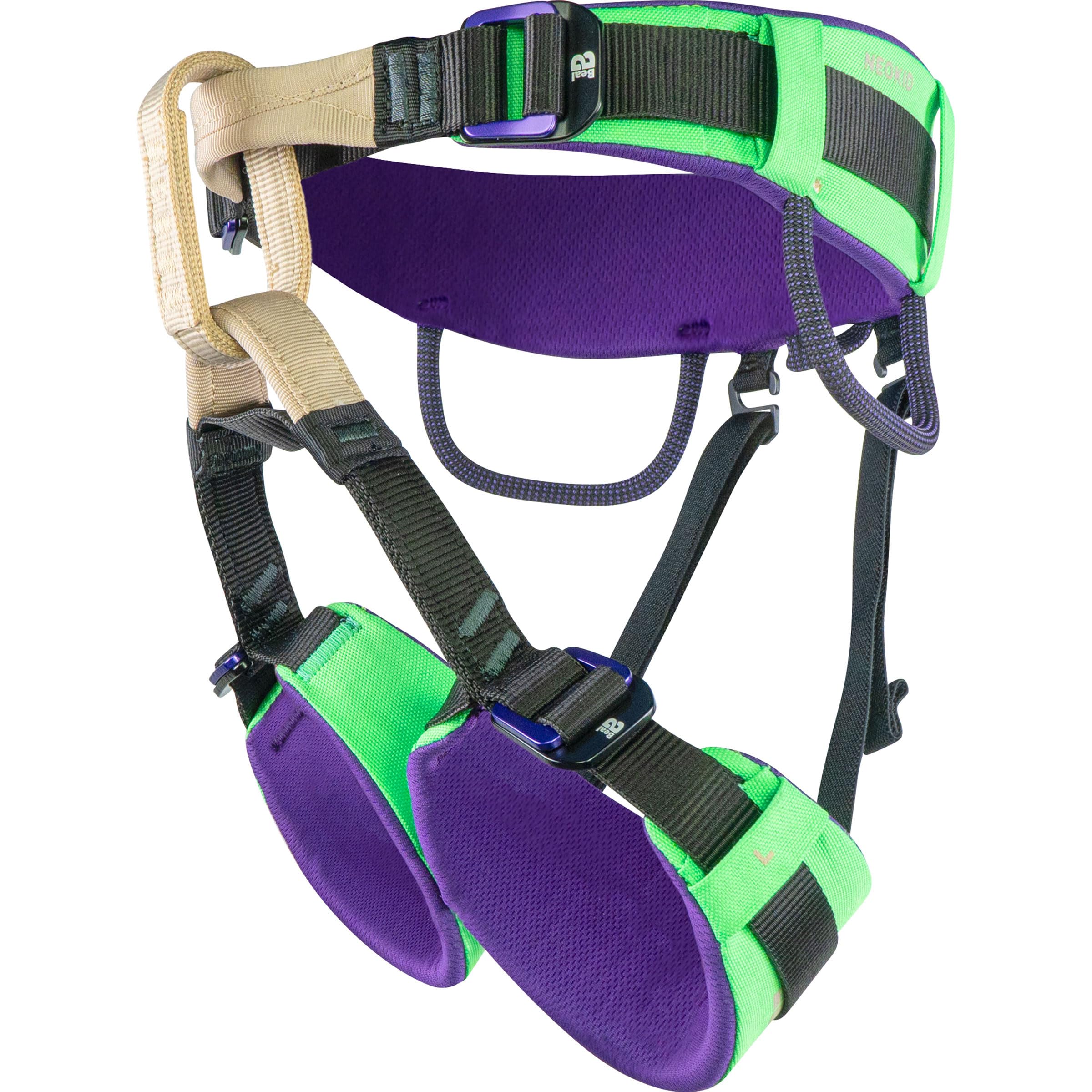 Beal Harnais d'escalade Neo Kid pour enfant, vert, 50-70 cm