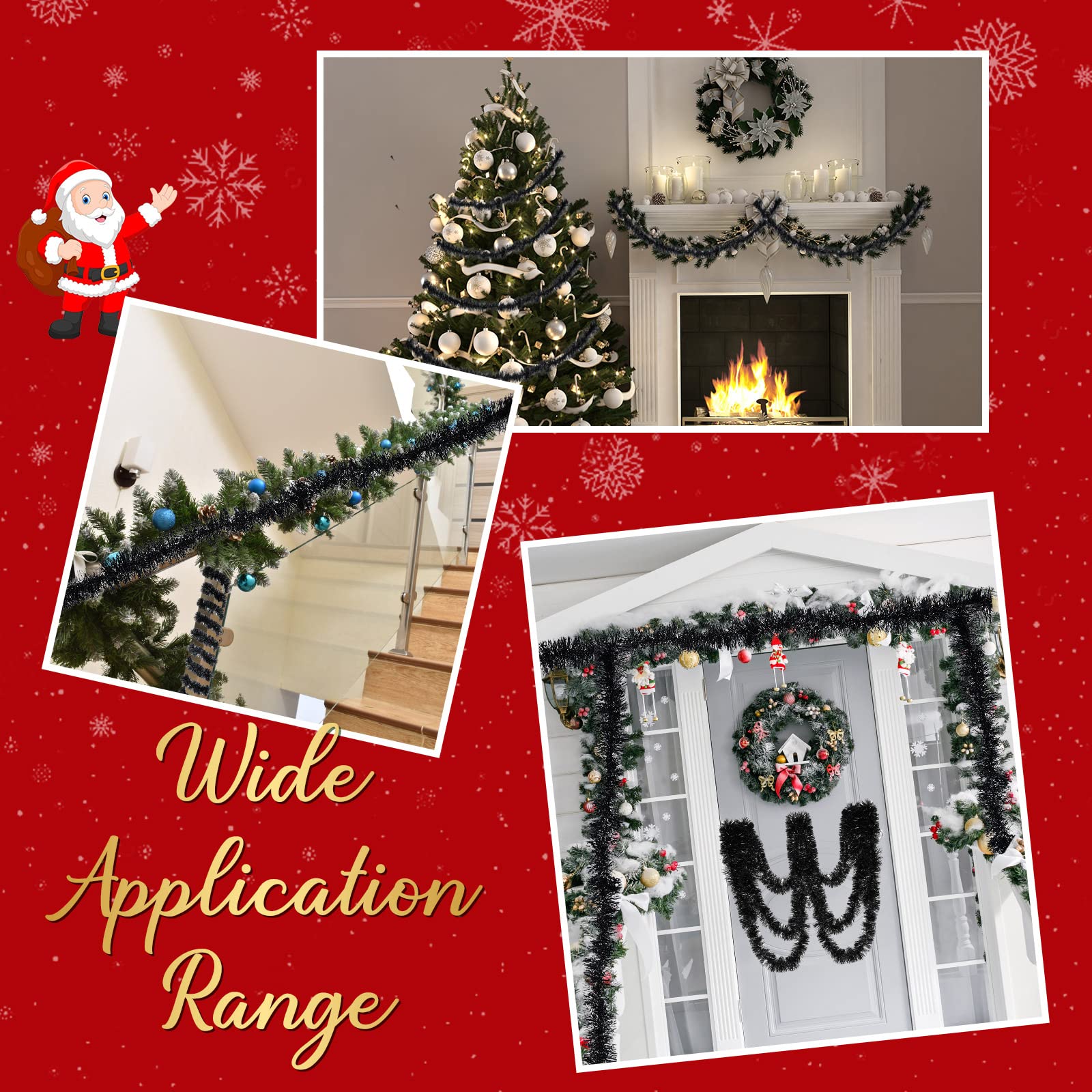 Amazon.co.jp: 2個 クリスマスホイルティンセルガーランド 50フィート