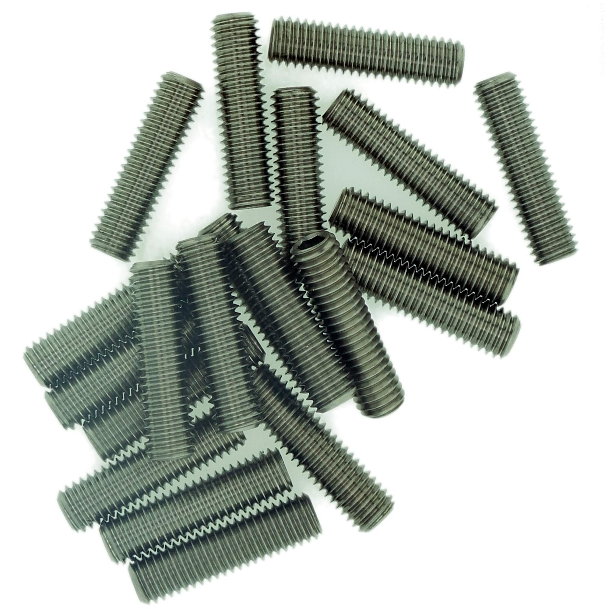 M2.5 (2.5mm x 3mm) Hex Socket Grub Screw (Flat Point) - Stainless Steel (A2) (Pack of 20)
