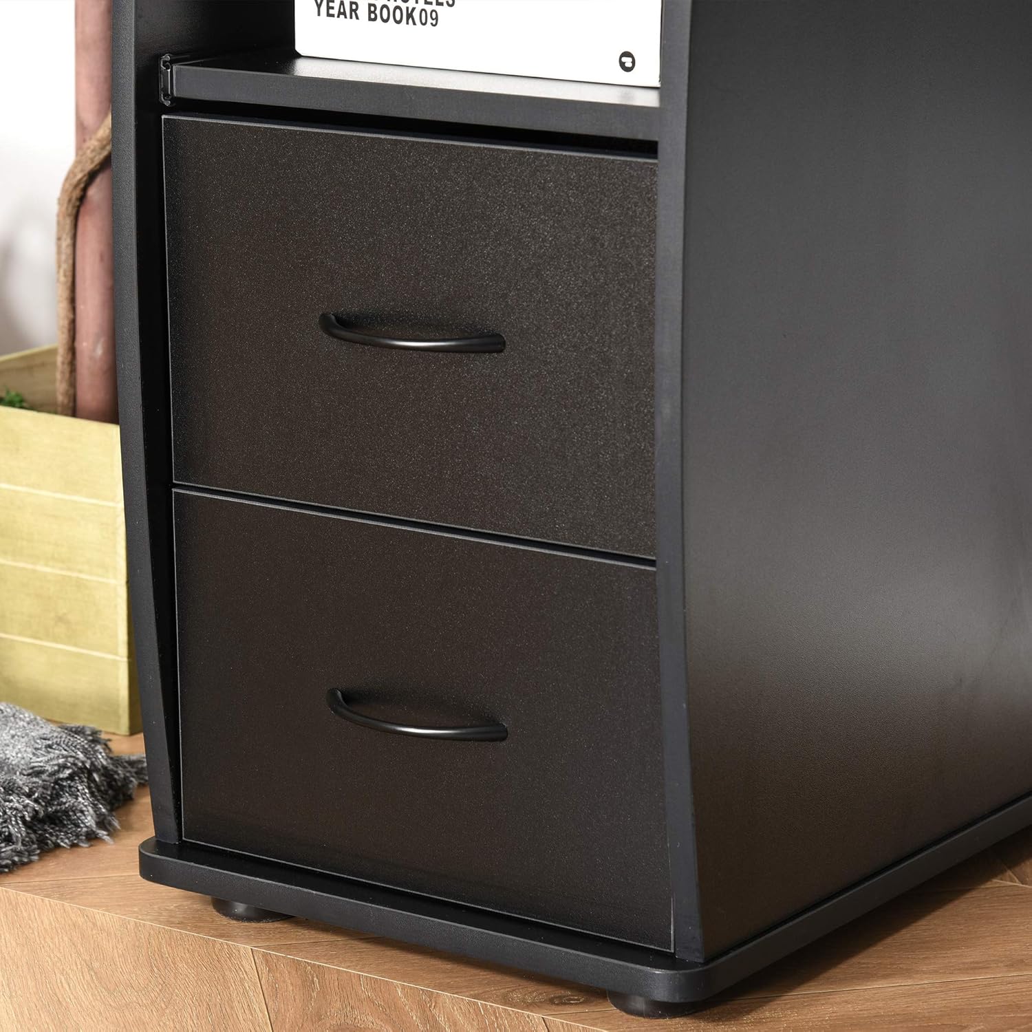 Close-up of HOMCOM Computer Desk drawers
