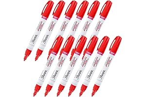 Oil-Based Paint Marker, Medium Point, Red Ink, Pack of 12