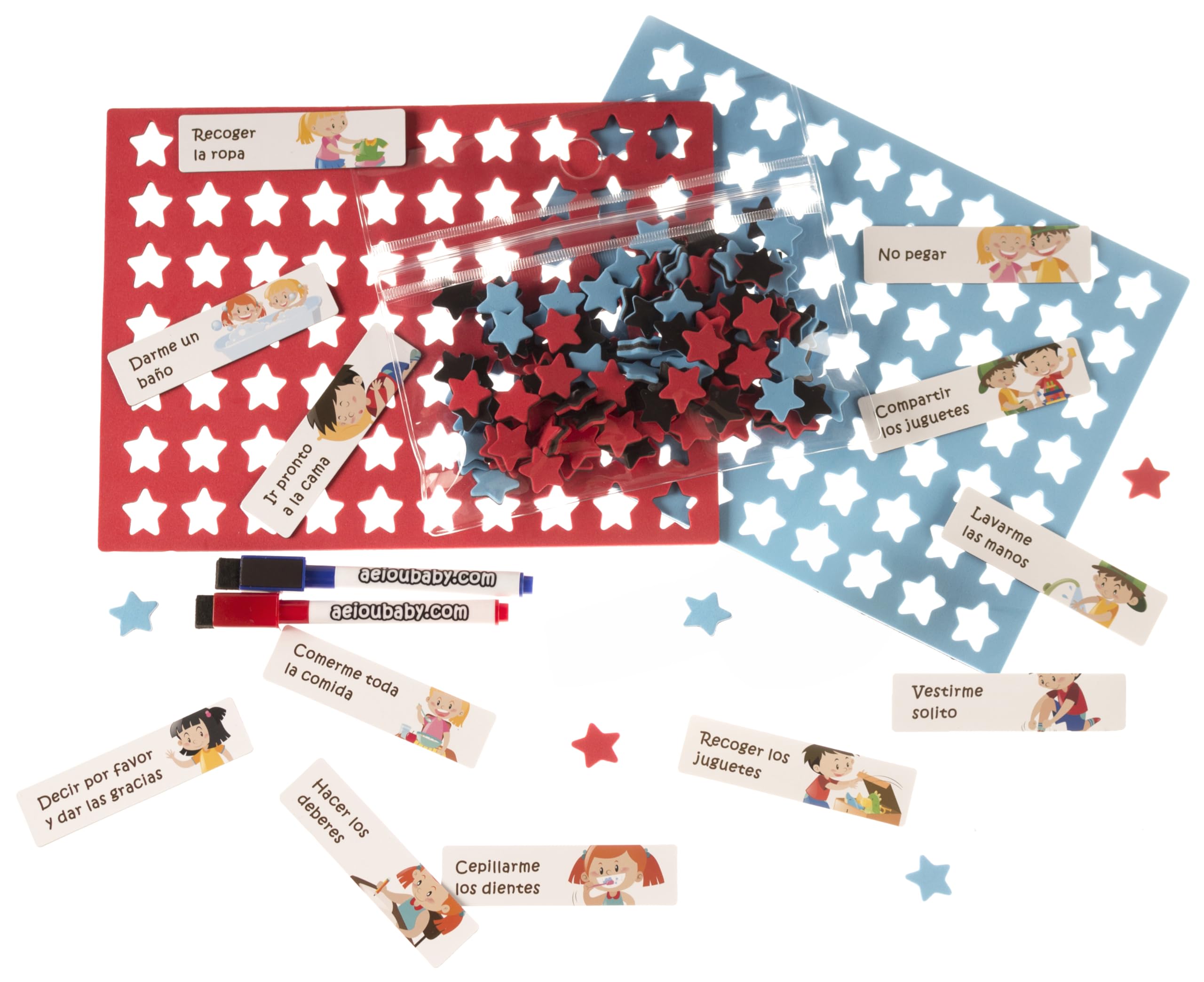 TABLEAU DES RESPONSABILITÉS Magnetique Large | Tableu de Recompense pour Mur ou Réfrigérateur 43x32cm, 22 Activités, 2 Marqueurs, 1 Globe | Présentation Boîte Cadeau enfants, anniversaires (Français)