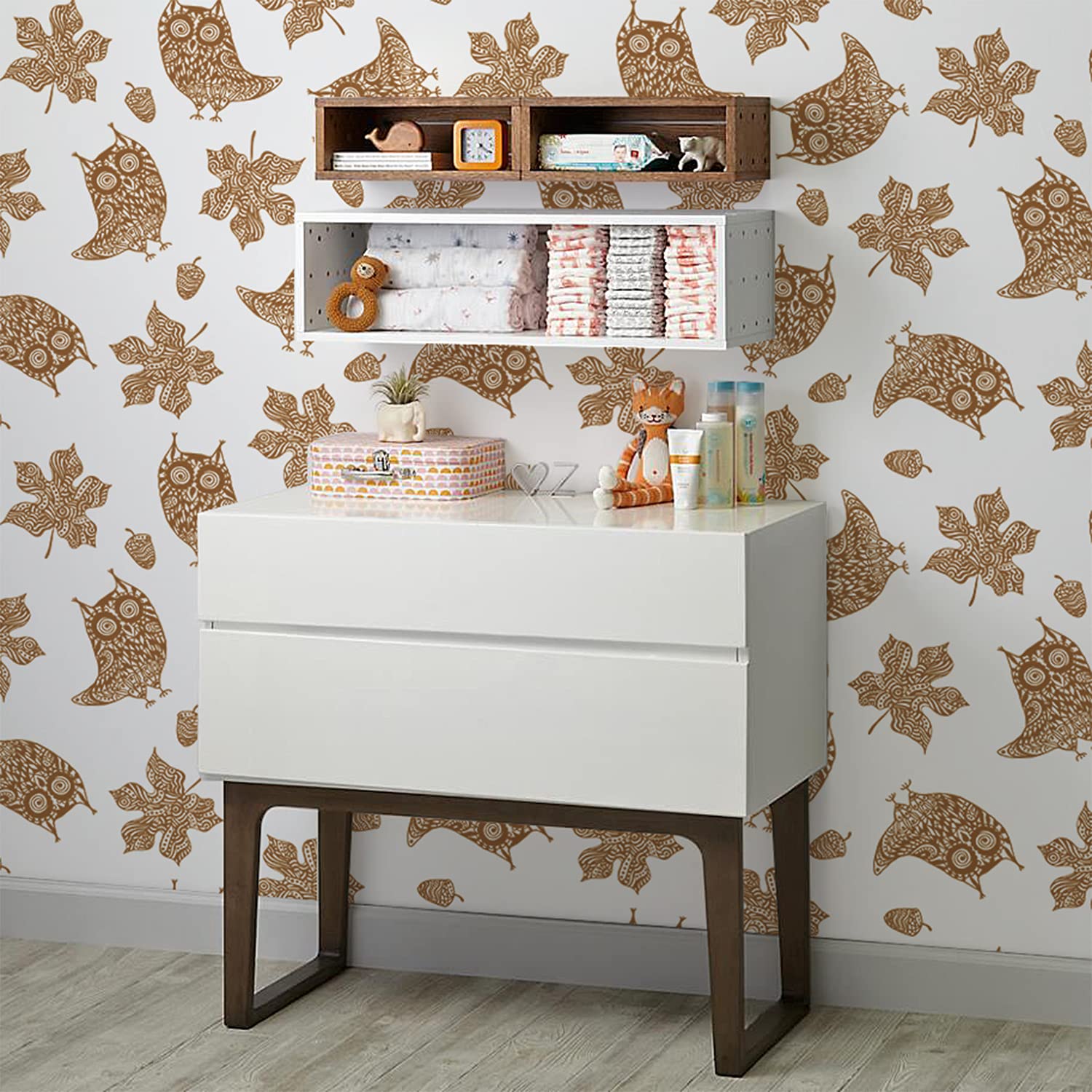 Papier peint feuilles d'automne pour créer une chambre cocooning