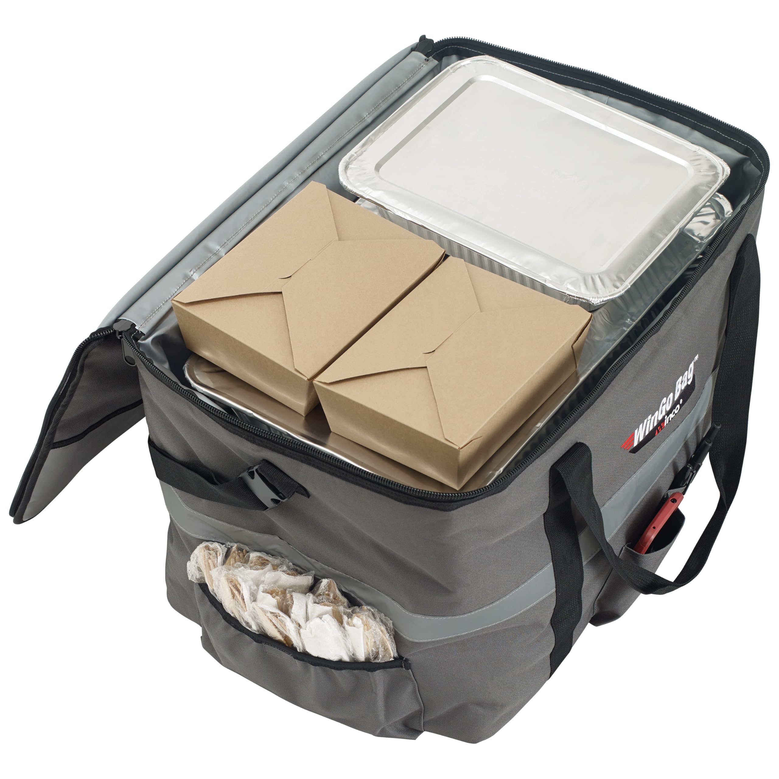 Winco BGCB-2314 Bolsa de Entrega de Alimentos aislada, Grande, Gris, Gray, L