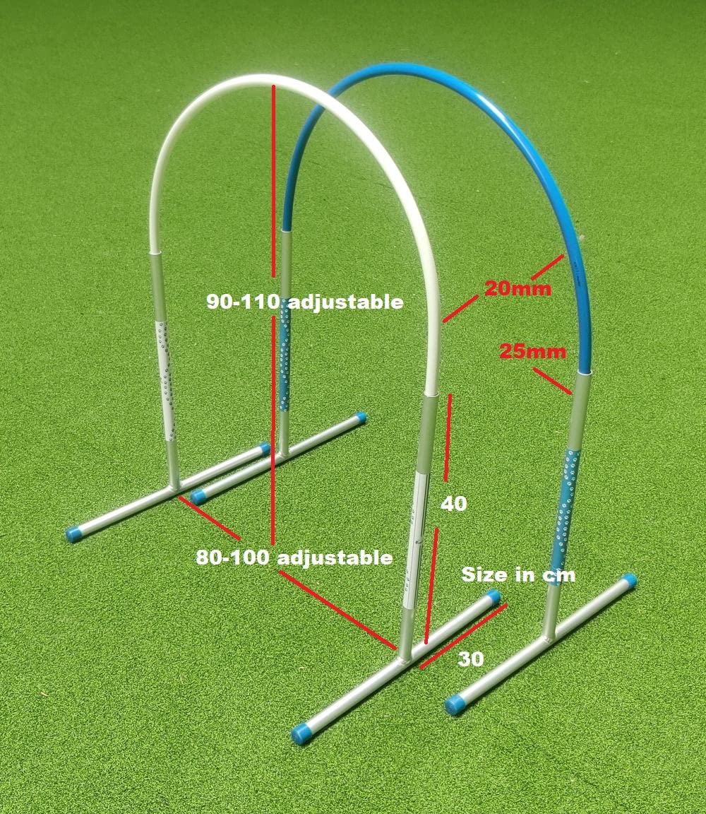 Callieway Hoopers Agility Hoops Lot de 6 cerceaux en aluminium Bleu (sans barre centrale)