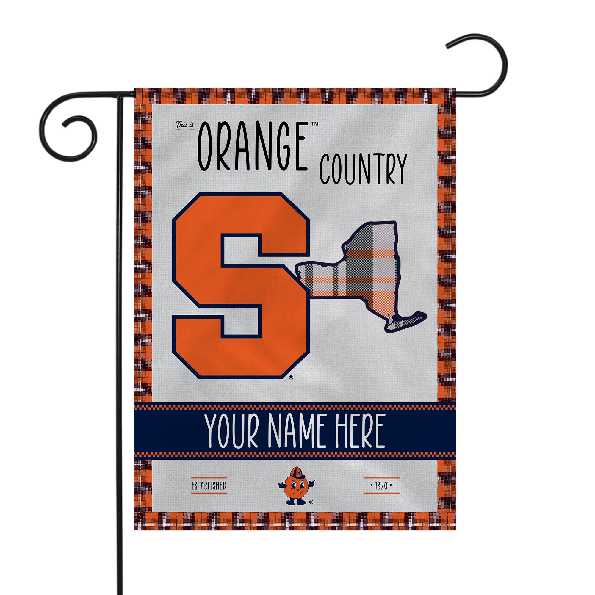 Rico Industries NCAA Country - Plaid Design Personalized Garden Flag