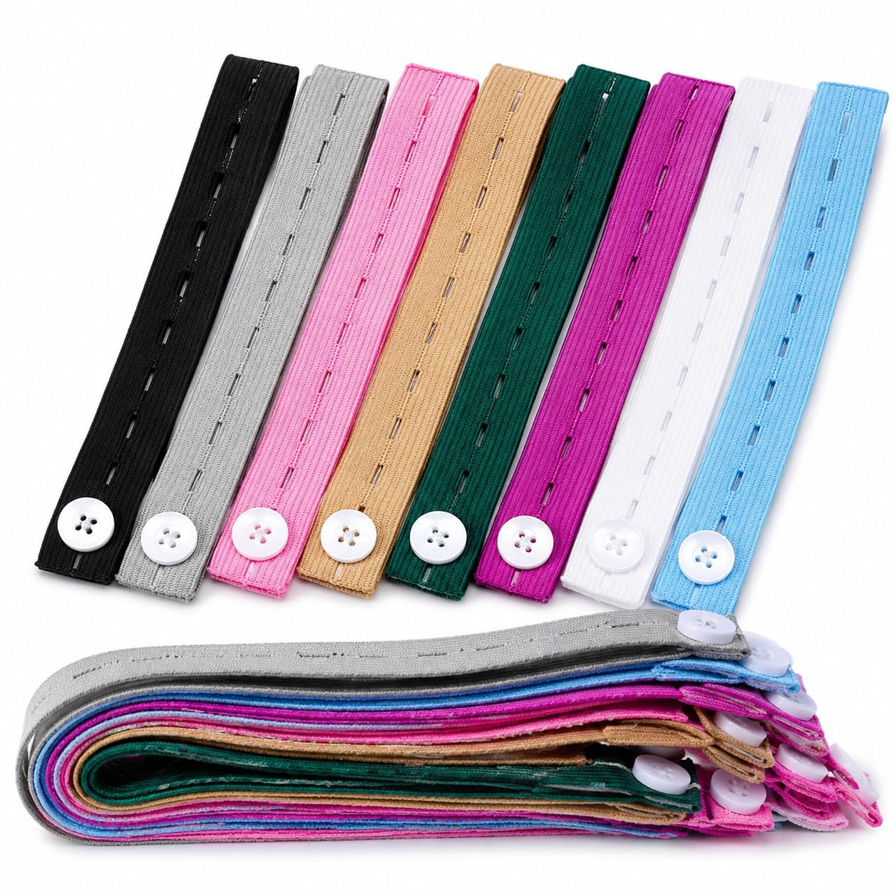 Bed Sheet Straps, Multicolor Elastic Fasteners with Button Closure, Adjustable Holder for Mattress, Sofa Cover & Tablecloth-picture-13