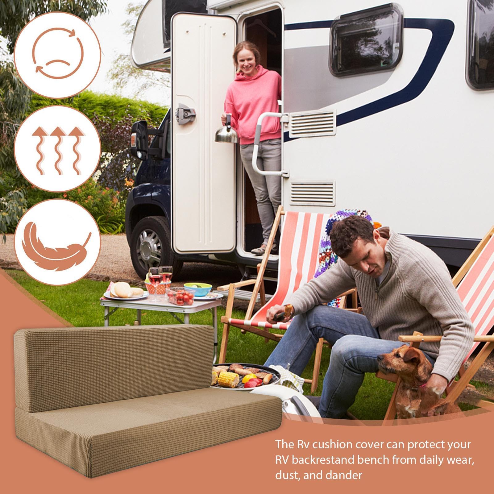 Funda para sofá de caravana, impermeable, elástica, lavable a máquina, funda protectora para futón, protector de muebles para sofá sin brazos