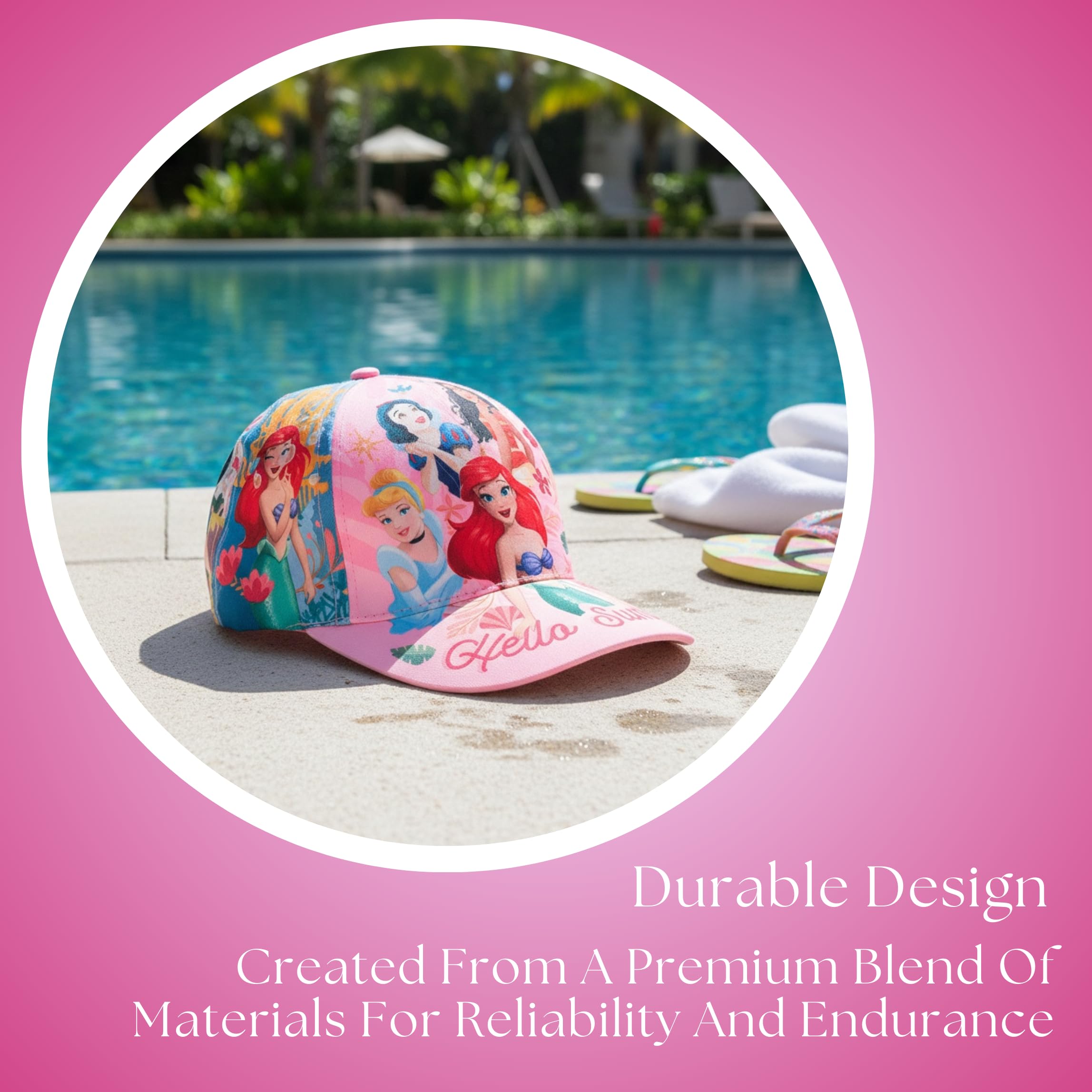 Disney Princesas Gorro para Niñas, Gorra de Beisbol Cenicienta Sirenita Blancanieves Vaiana, Gorra de Verano Infantil