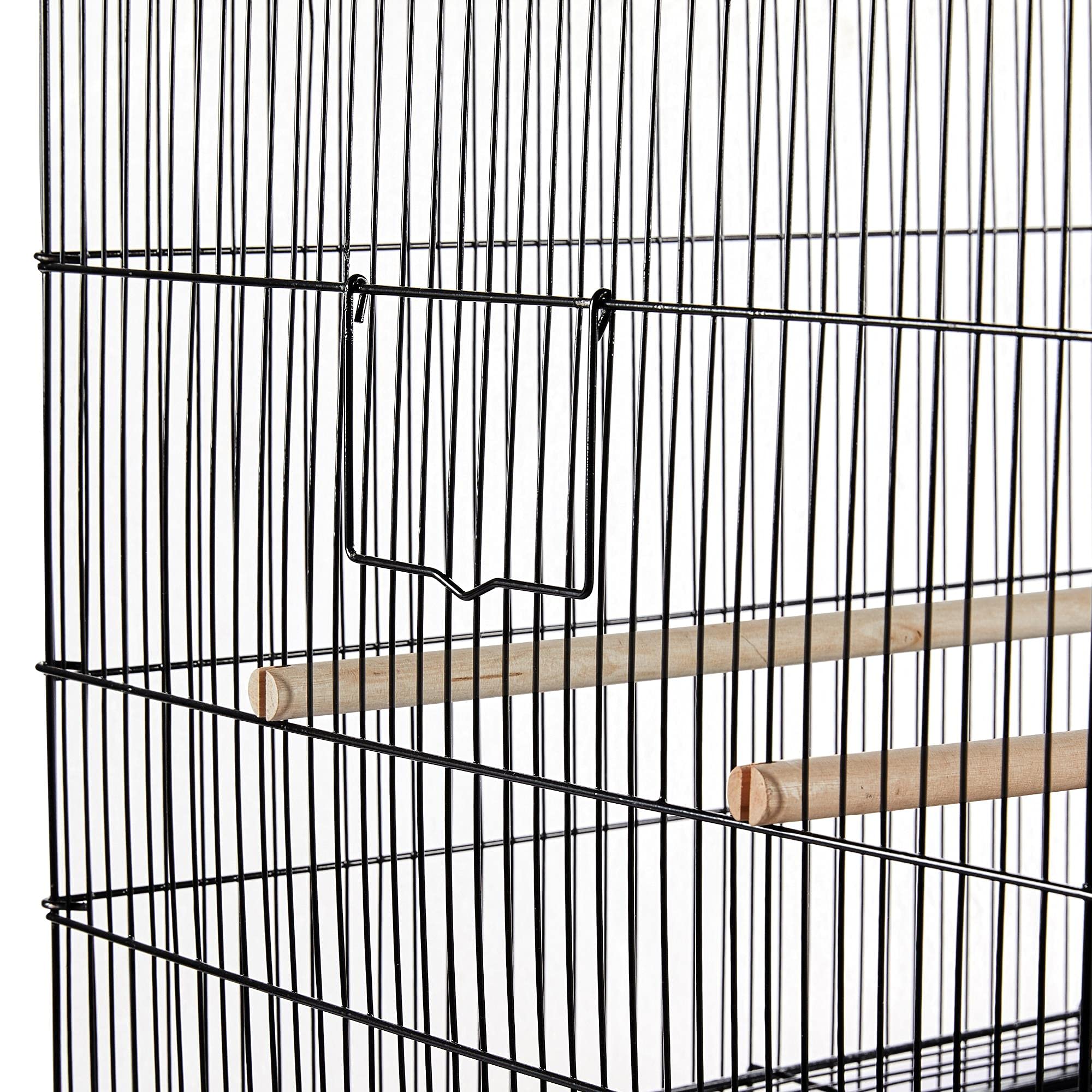 Yaheetech Vogelkäfig Stapelbarer Flugkäfig breiter käfige mit extra viel Platz für Papageien Sittiche 76 x 45,5 x 45,5 cm, Schwarz