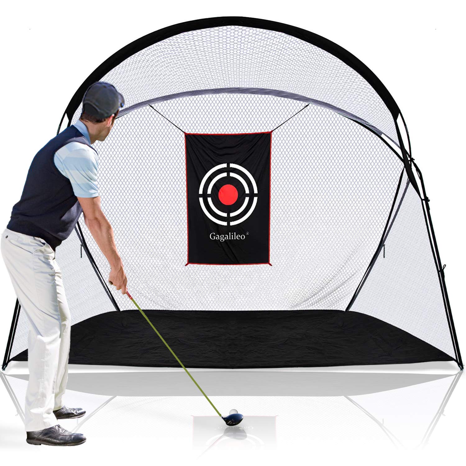 GagalileoHeavy Duty Golf Hitting Net Golf Practice Nets Golf Driving Range for Outdoor Indoor with Target and Carry Bag 10(L) x7(H) x5.5(W) FT