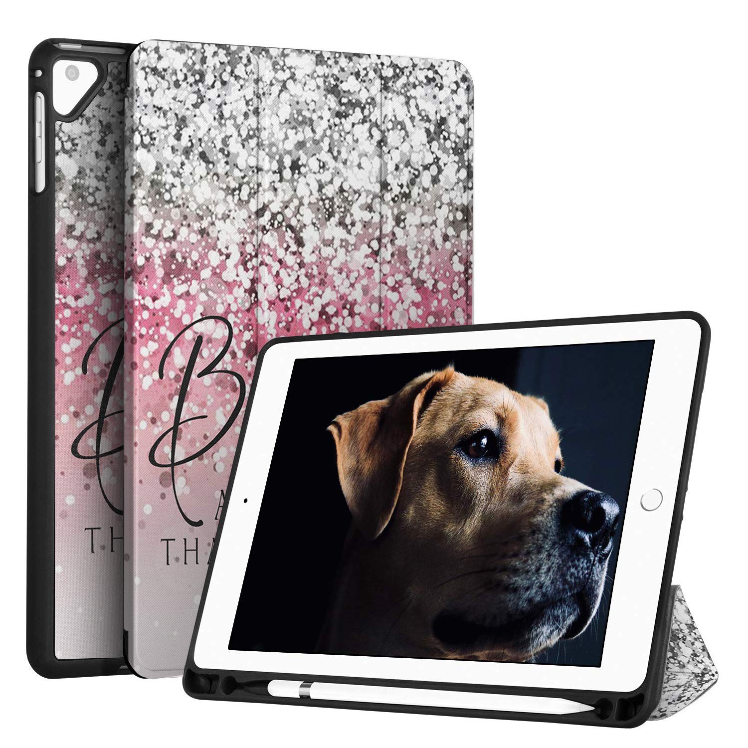 iPad Pro 9.7" 2017/iPad Air 2018 9.7" Case,CICPLKSE Psalm 46:10 Be Still and Know Design Slim Stand Folio Case with Pencil Holder,Auto Sleep/Wake Back Smart Soft TPU Case for iPad 5th/6th Gen