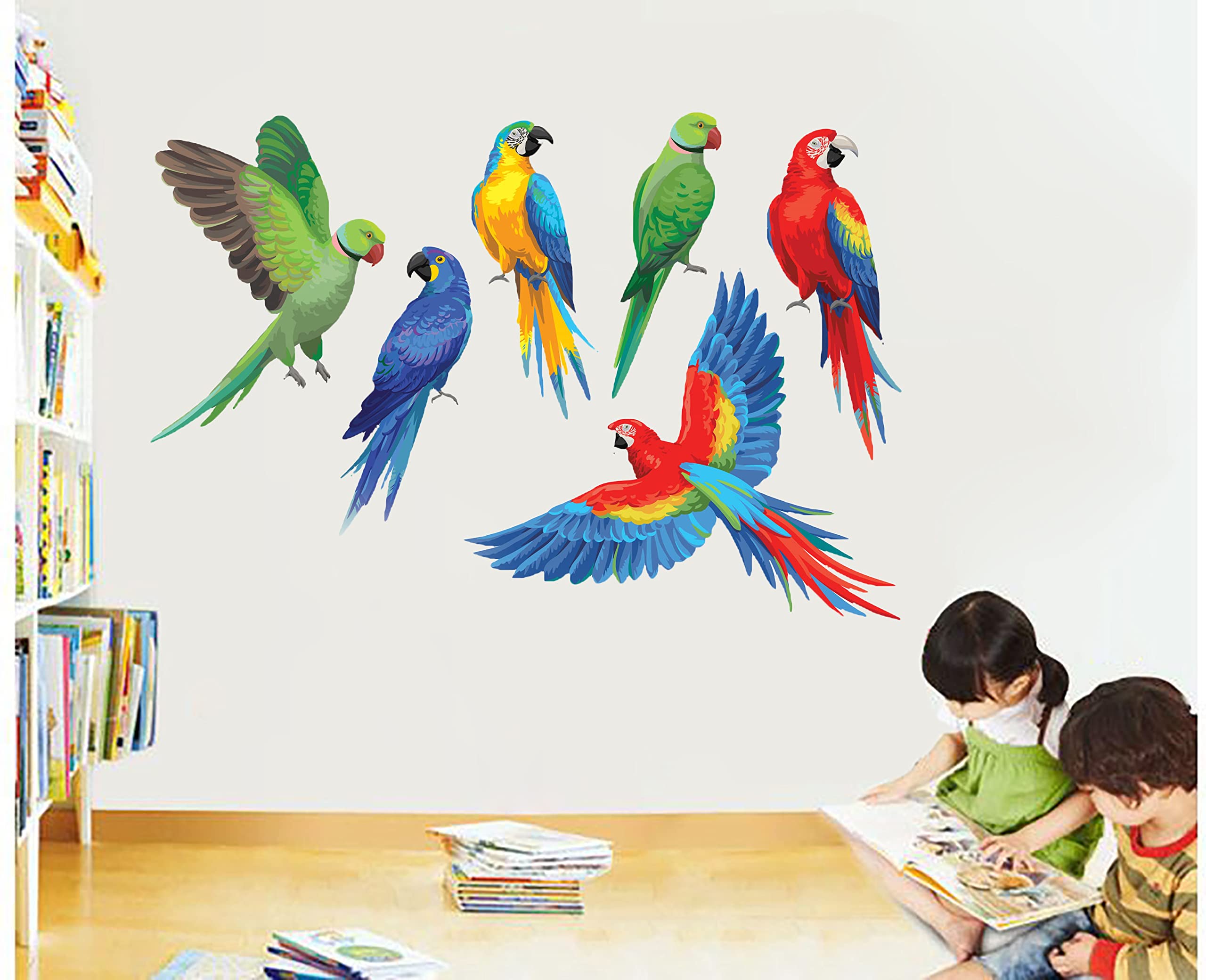 DivineDesigns™ Colorful Parrots Wall Sticker (PVC Vinyl, 66 cm x 46 cm) Multicolour (B0BFXLDSR2) Amazon Price History, Amazon Price Tracker