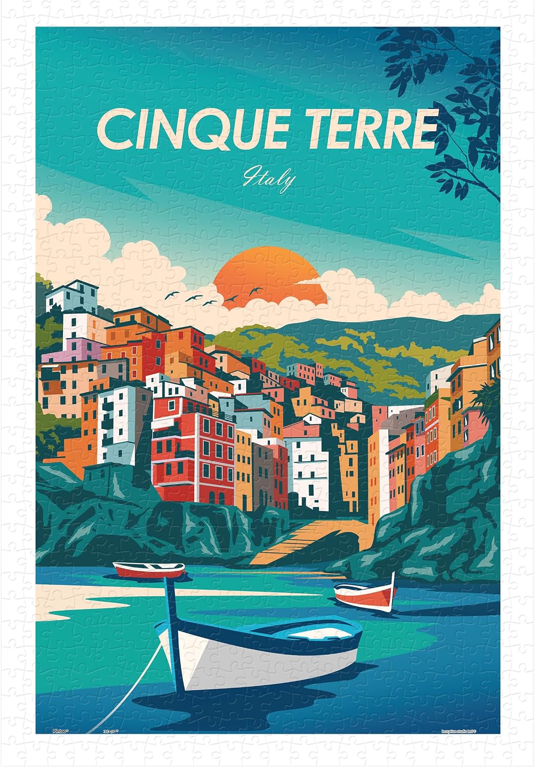 PieceRelax Plastic Jigsaw Puzzles for Adults 600 Pieces - Studio Inception - World Travel - Cinque Terre Most Satisfying Table Games and Gifts No Puzzle Mat Required [H3572] image 2