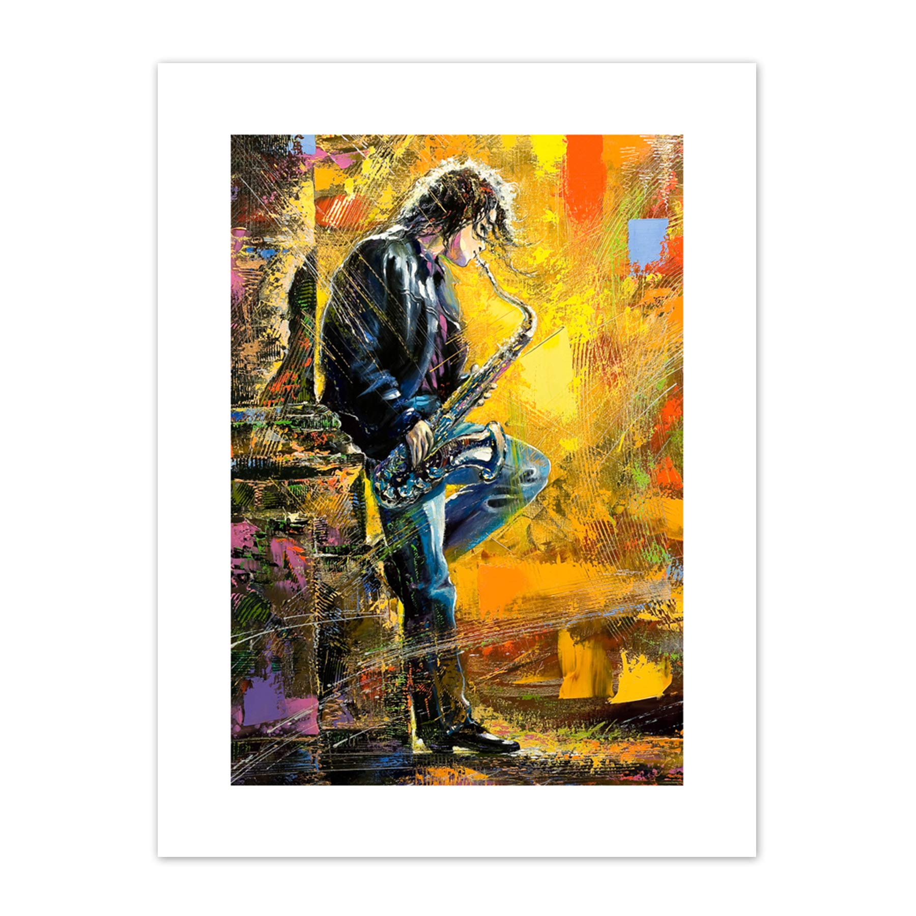 Musician Jazz Saxophone Art Print Canvas Premium Wall Decor Poster