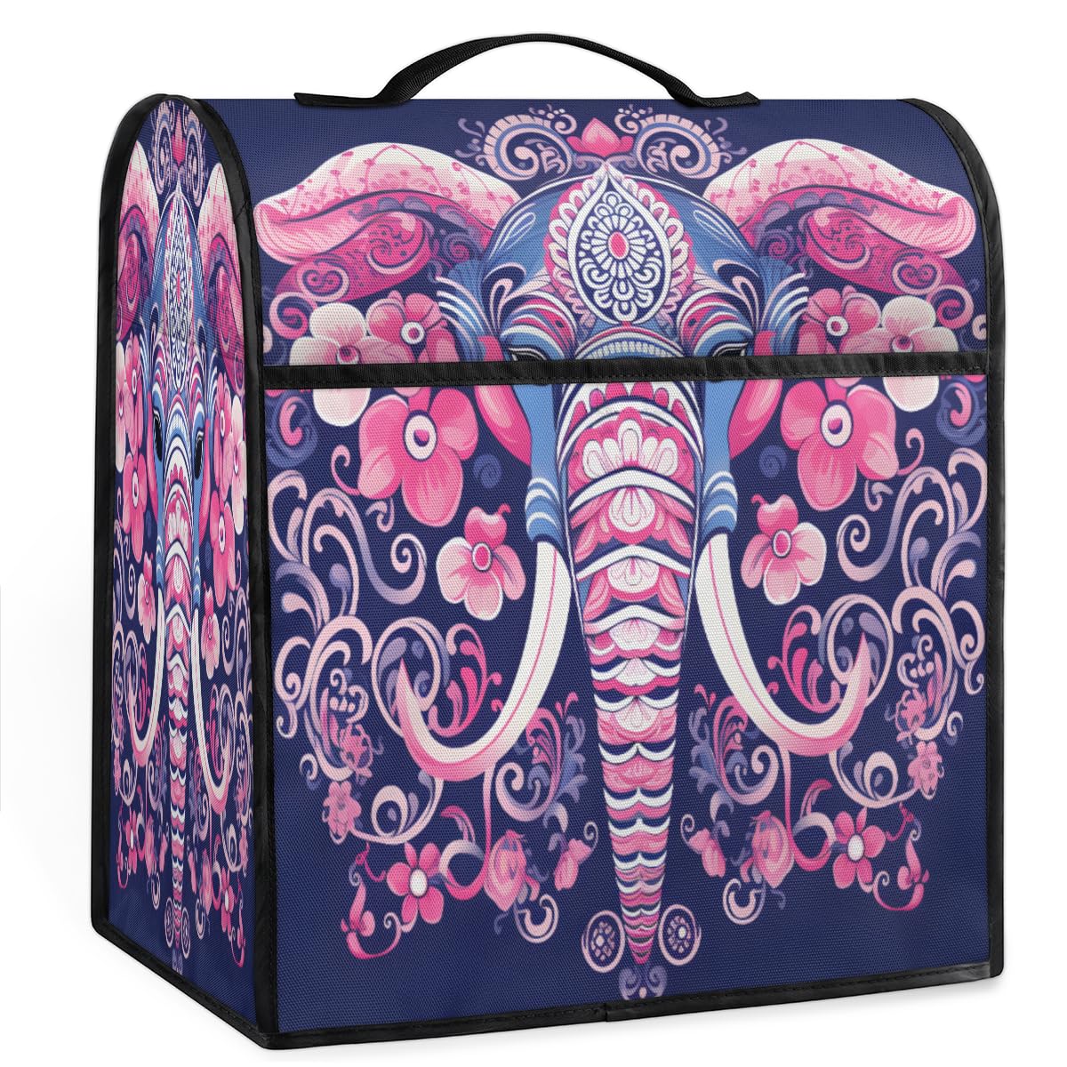 Coffee Maker Cover Bohemia Elephant Printing Kitchen Appliance Covers Small Appliance Covers Blender Cover Juicer Cover Dust Covers for Kitchen Appliances with Top Handle and Pockets,Washable,C870
