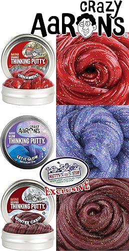 Miniatura 2 de Crazy Aaron's Putty Mini Tins Holiday (Navidad) Juego de trío con cabina de invierno, adorno y Let it Glow - Paquete de 3 (0.47 onzas cada uno)