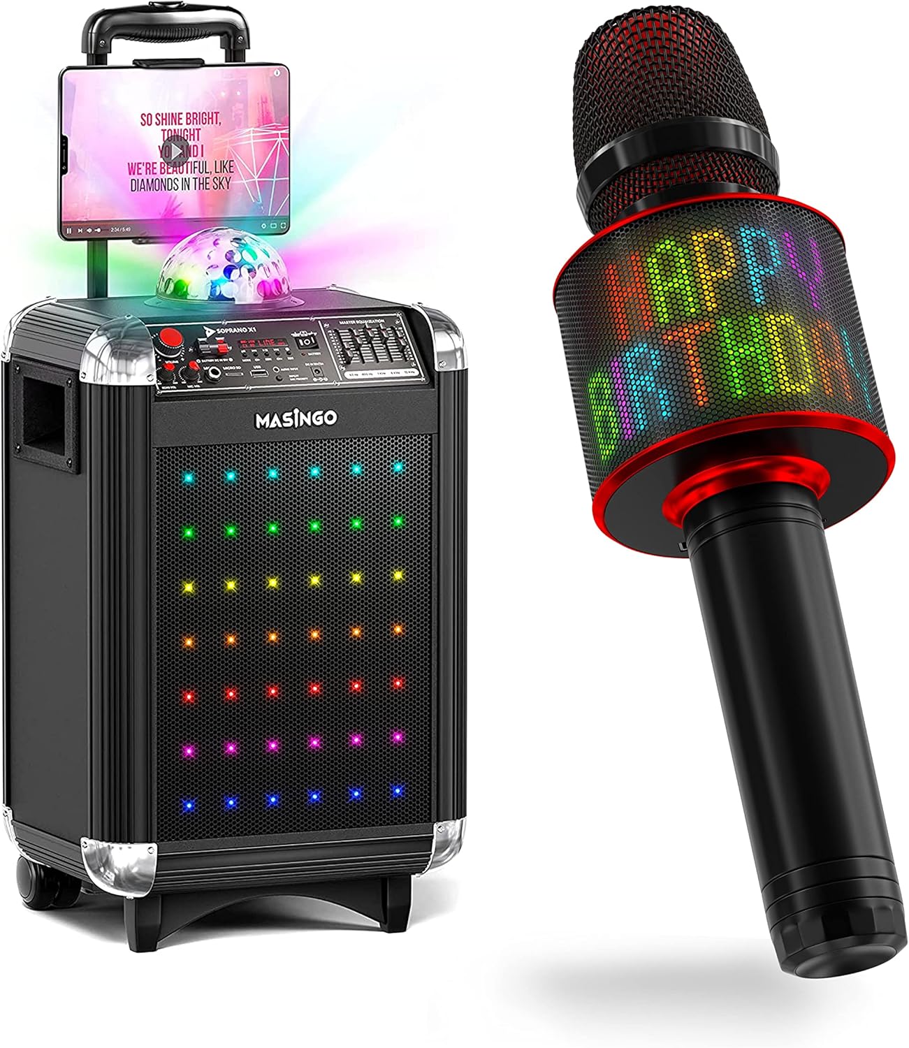 Masingo Paquete con máquina de karaoke Soprano X1