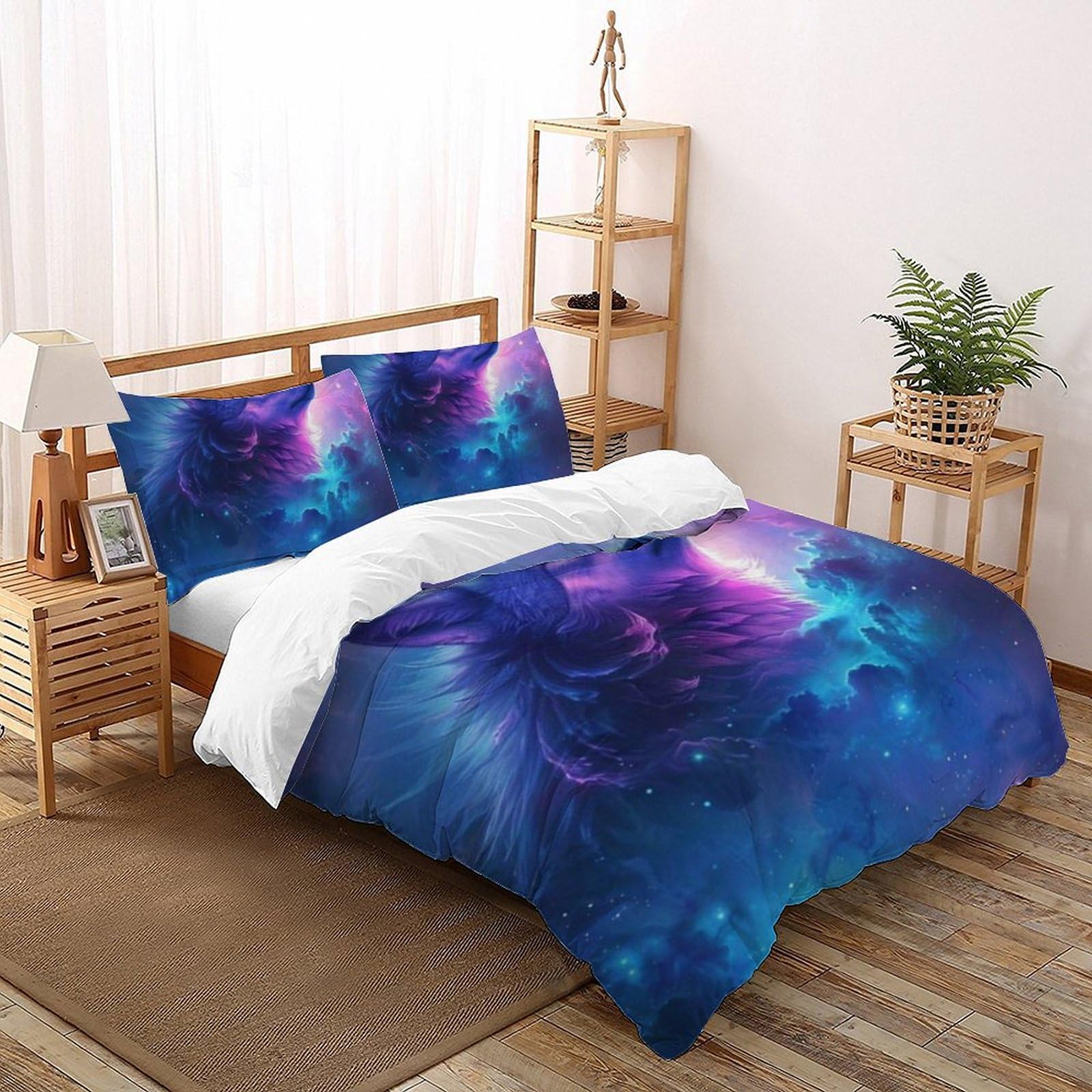 Housse de couette King Le Loup 220x240 microfibre pour lit deux personnes