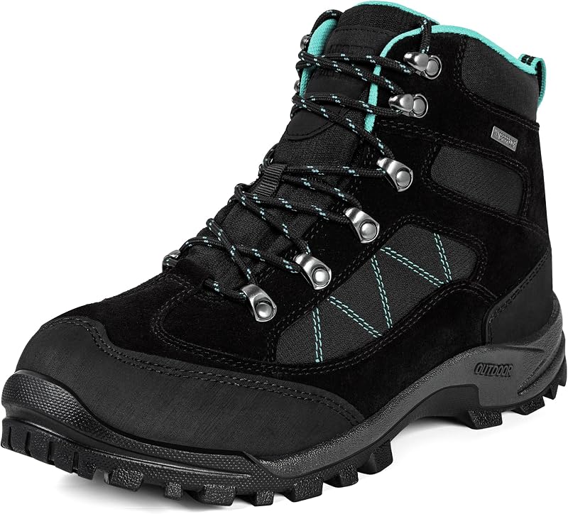 R CORD Botas de senderismo para mujer, impermeables, con soporte para el tobillo, botas de senderismo para mujer, botas de mochilero, transpirables, antideslizantes, zapatos de senderismo para mujer, botas duraderas para exteriores