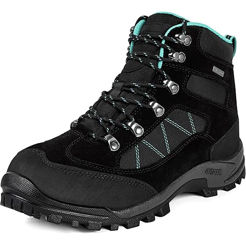 R CORD Hiking Boots Women Waterproof Ankle Support Womens Hiking Boots Backpacking Boots Breathable Non-slip Durable Boots for Outdoors