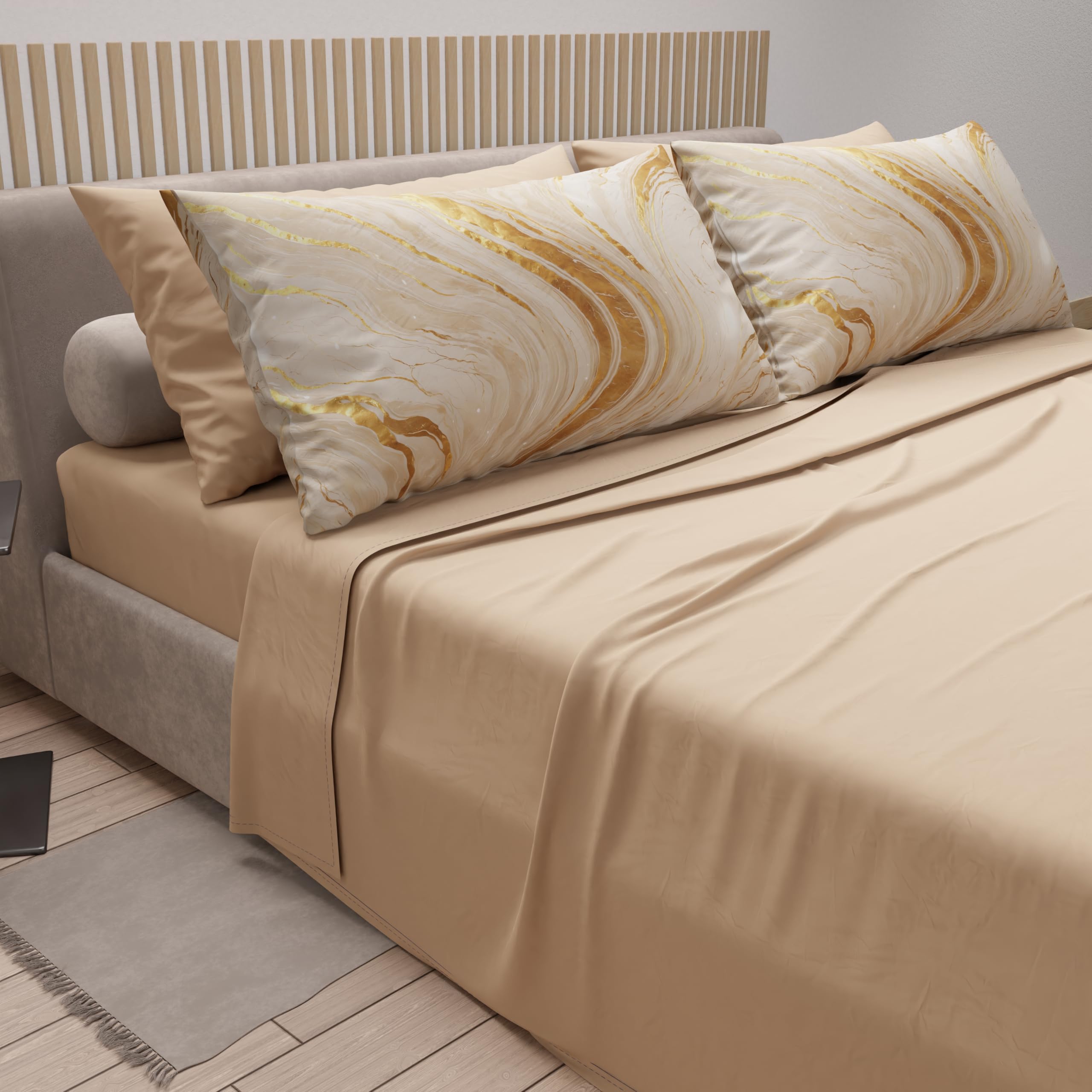 PETTI Artigiani Italiani Beddengoed Voor Tweepersoonsbed, Katoen Met Kussenslopen Digitale Print Laken Maxi Bloemenpatroon 10 Donker Poeder 100 Made In Italy 2319683421