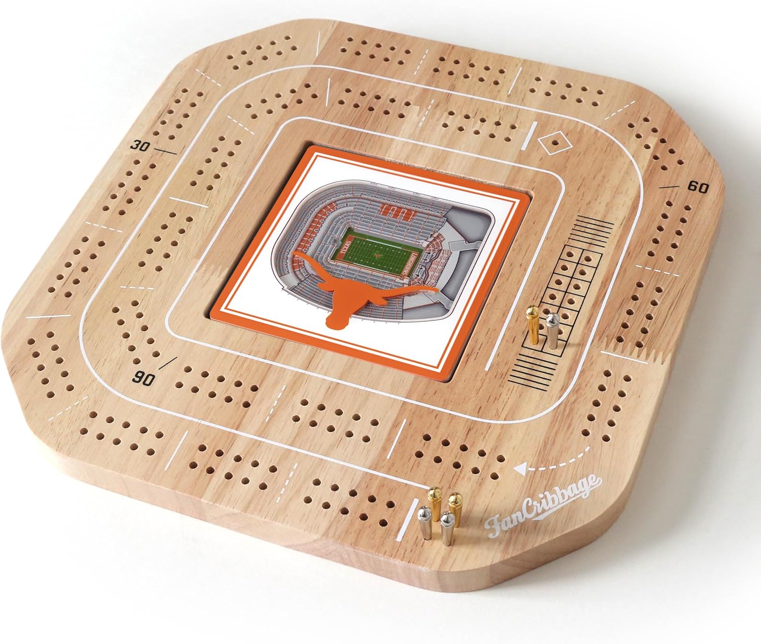 YouTheFan NCAA Licensed Fan Cribbage Wood Board Game