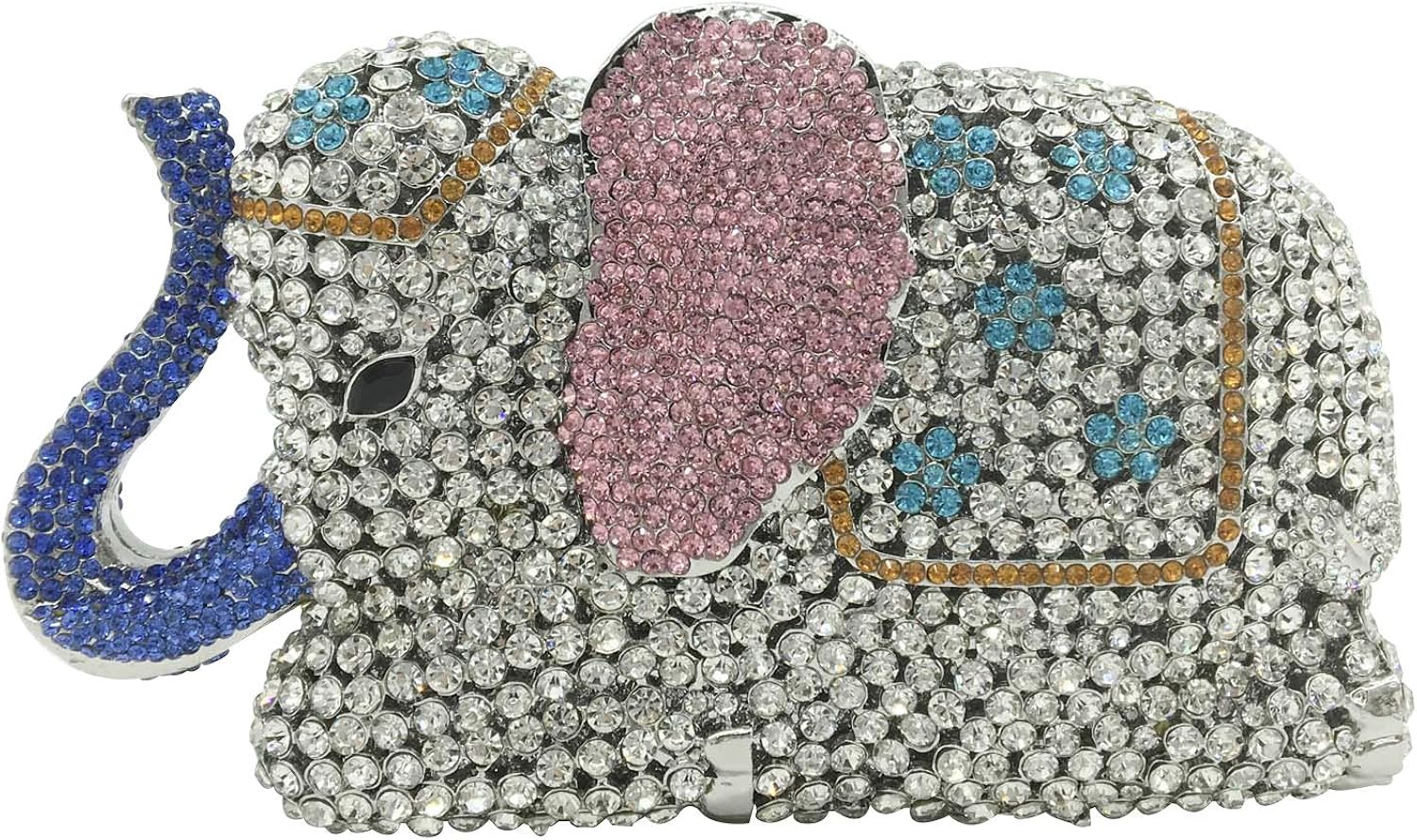 Elefante noche Embragues Bolsas Metal Cristal Embrague Minaudiere Boda Nupcial Bolsos y Bolsos