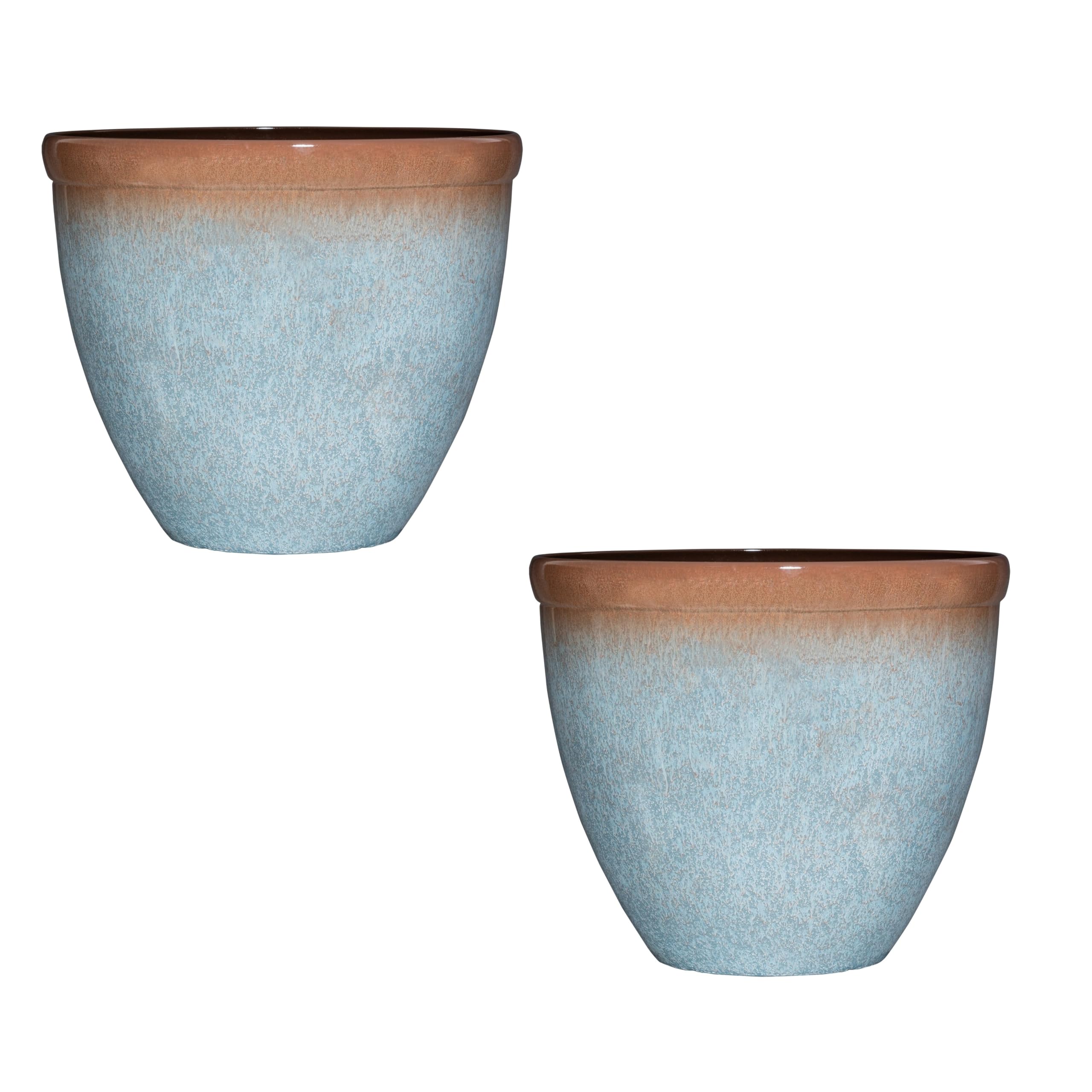 Garden Gear Blue Breeze Bell Glazed Planter39.5CmUv & Frost ResistantPre-Drilled Drainage (X2) from B&Q