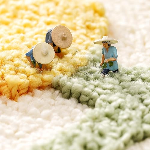 Miniatura 5 de Apeso Alfombra de baño de felpa verde, antideslizante, absorbente de agua, con encantador diseño de hojas. Alfombra de baño pequeña de microfibra
