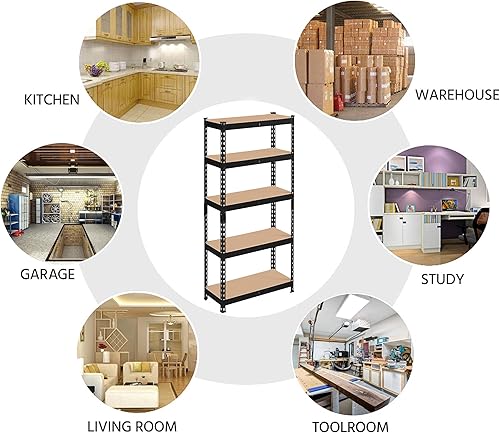Miniatura 9 de Topeakmart 3 estantes de 5 niveles estantes de almacenamiento de metal estantes de almacenamiento de garaje estantes de almacenamiento ajustables