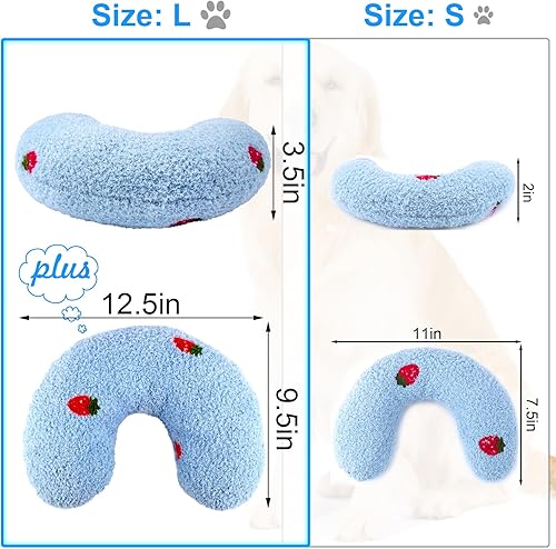 Miniatura 2 de Mity Rain Almohada calmante grande de 14.2 x 9.4 pulgadas, alivio de la ansiedad para perros, almohada cervical ultrasuave de alta densidad para Azul