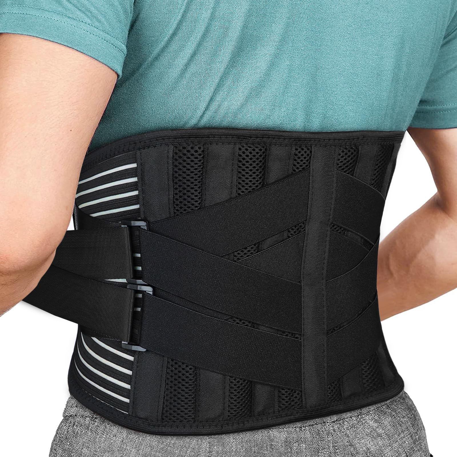 Back Brace for Lower Back Pain Relief, Anti-skid Lumbar Support Belt With Mesh for Women Men, Adjustable Lumbar Support Brace for Sciatica, Scoliosis,