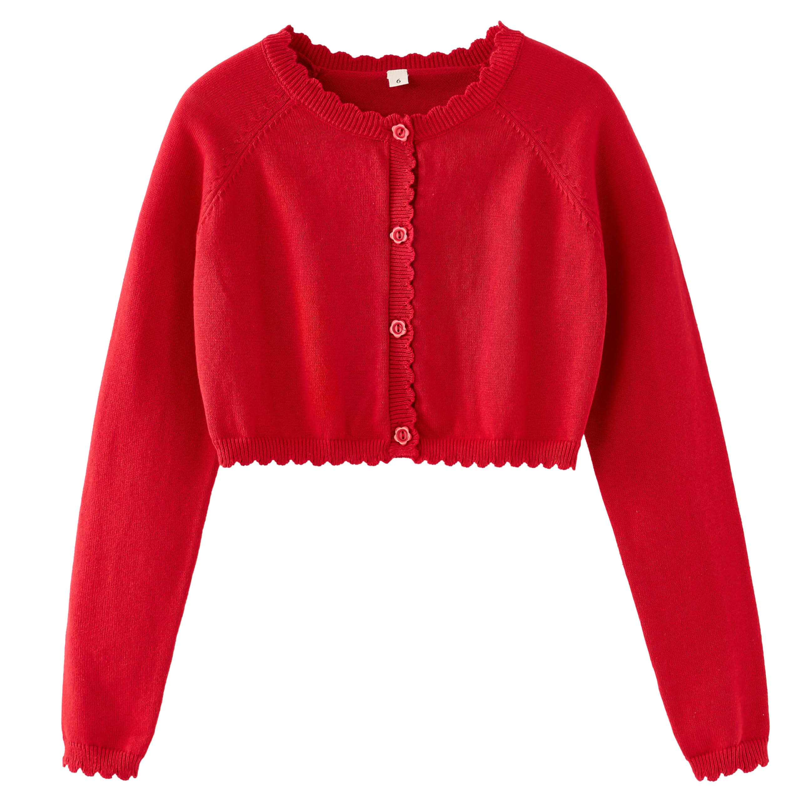 Cropped Shrug Cardigan Girls Cotton Soft Long Sleeve 5-12 Years (Dressy)