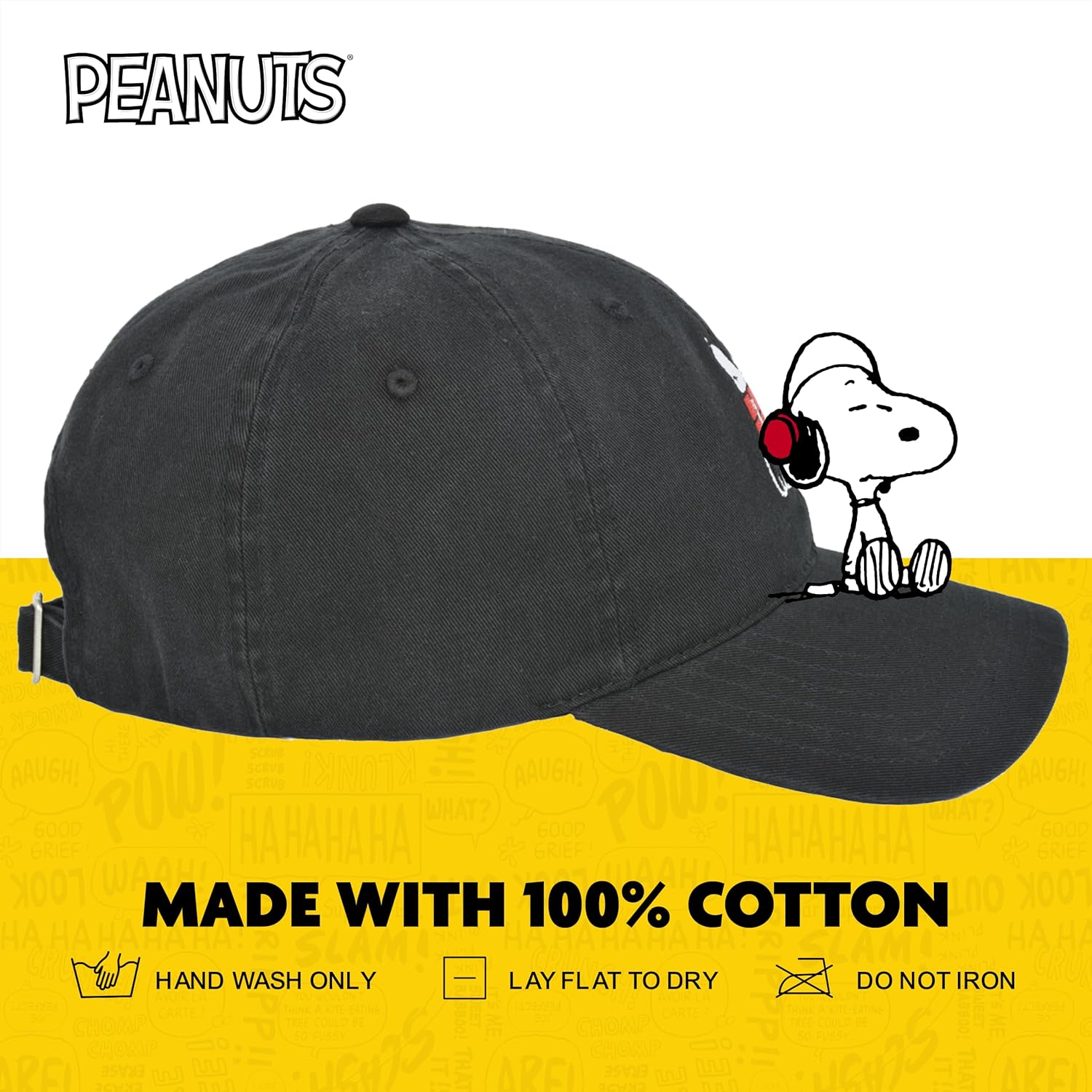 Concept One Unisex-Adult Peanuts Snoopy Dad Hat, Adult Baseball Cap with Curved Brim - Image 6