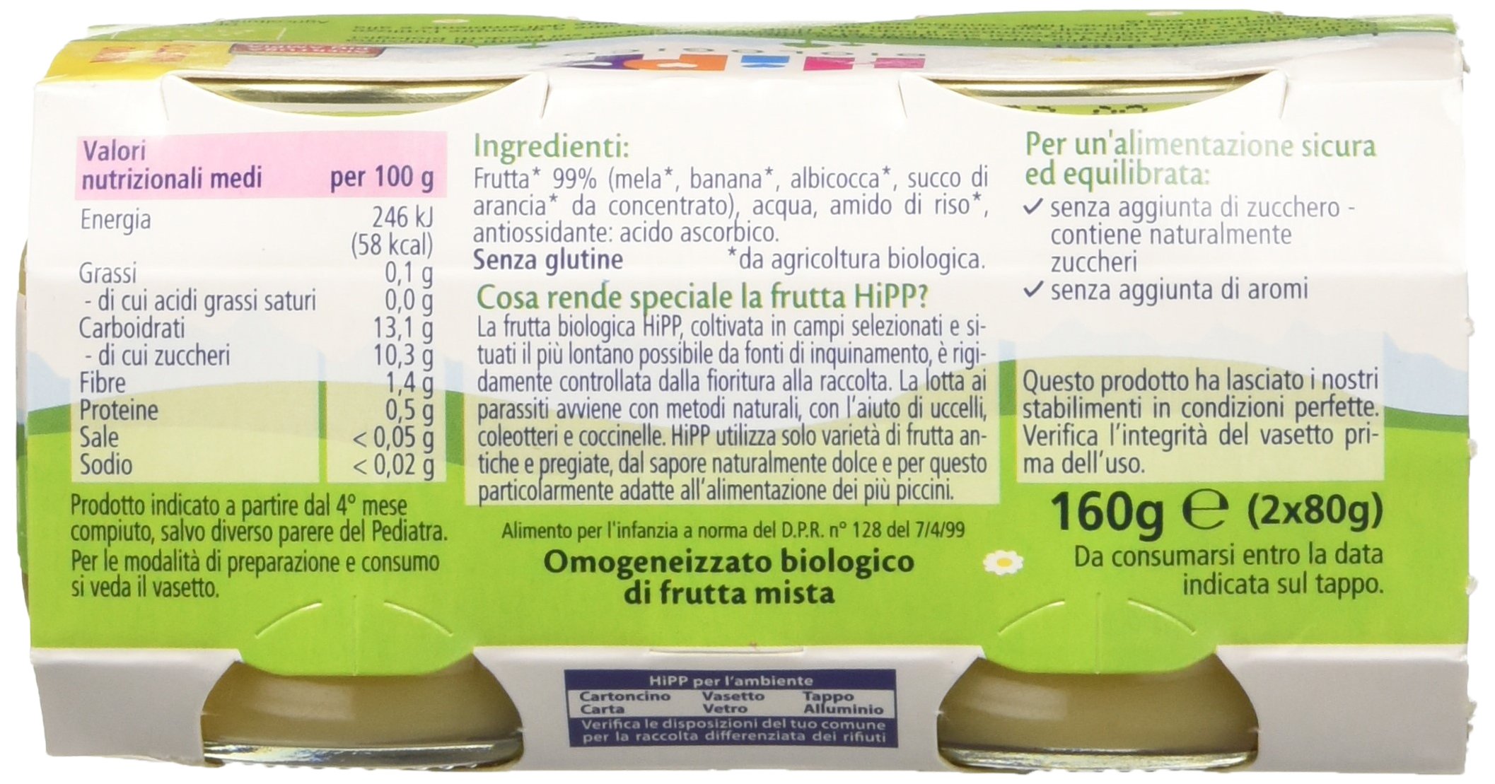Hipp Omo Frutta Mista - Confezione 2 x 80 g