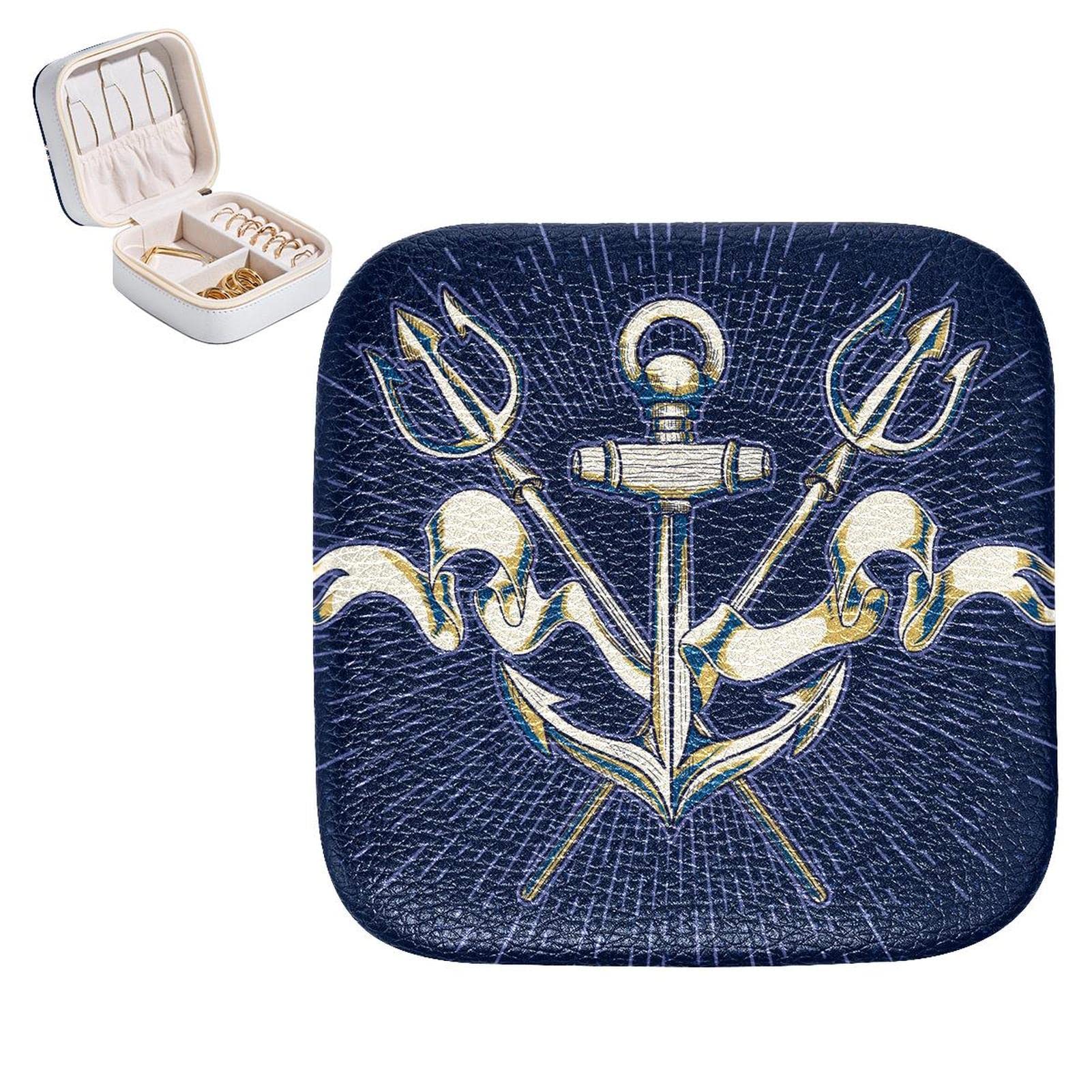 Portagioie da viaggio, piccole scatole organizer per gioielli per donne e ragazze, custodia da viaggio a 2 strati, in tela, mini espositore portatile per gioielli, orecchini, anelli, collane